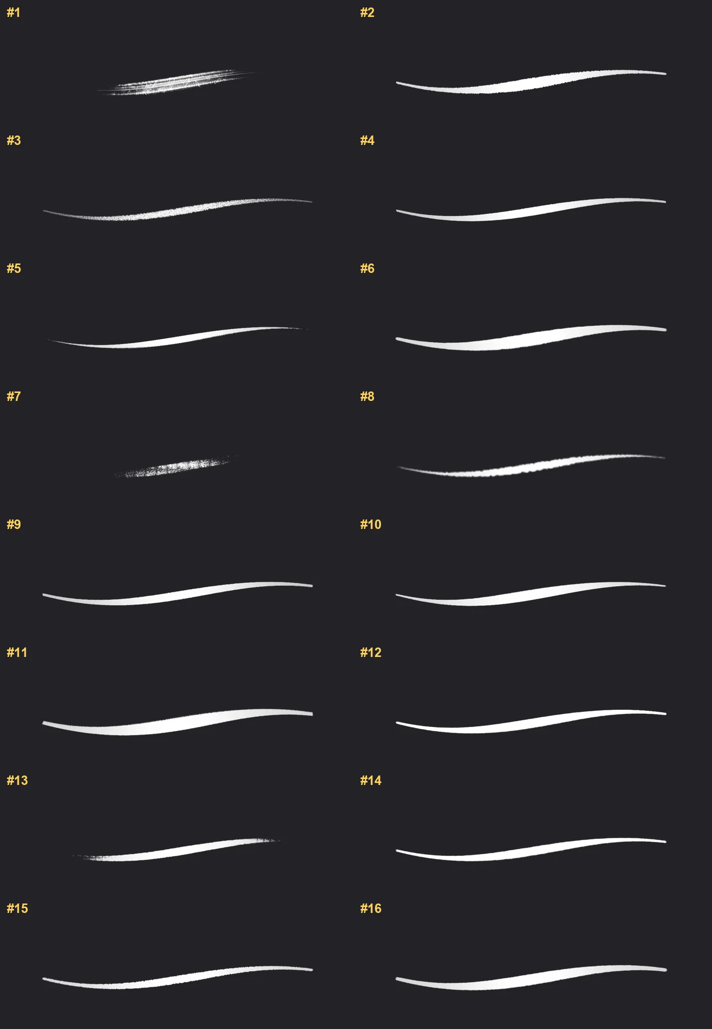 Anime Illustration Procreate brushes overview sheet 1