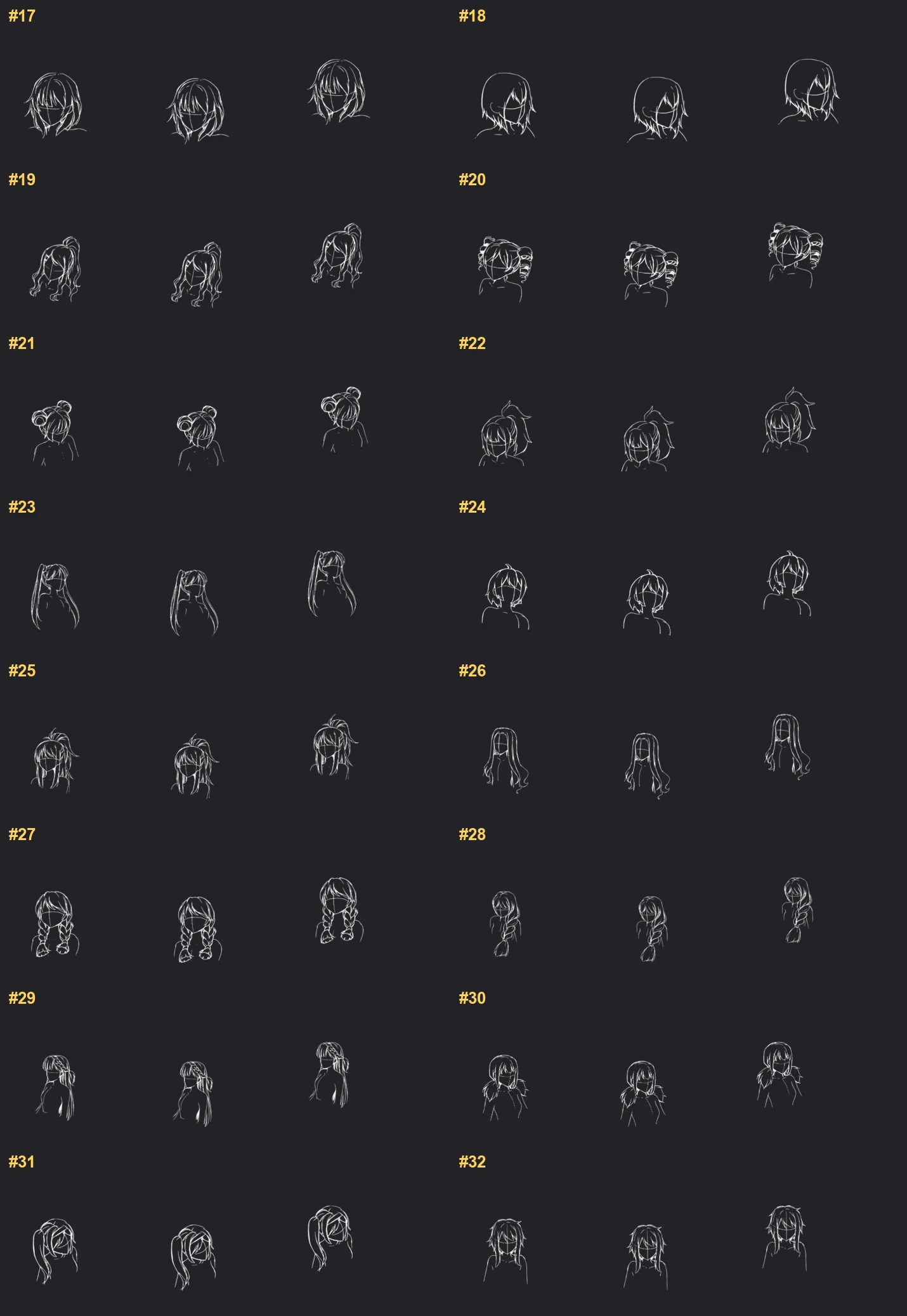 Anime Portrait Builder Procreate brushes overview sheet 2