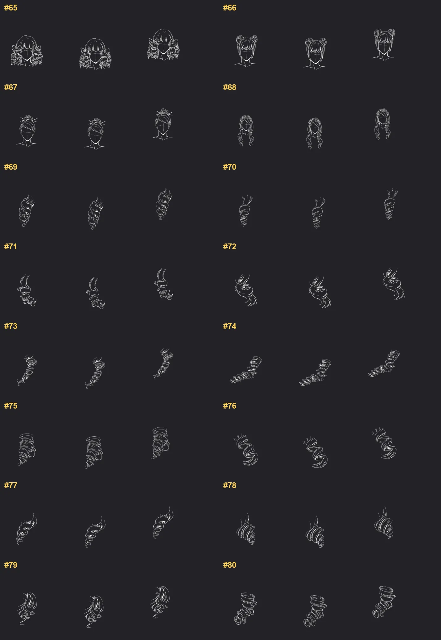 Anime Portrait Builder Procreate brushes overview sheet 5