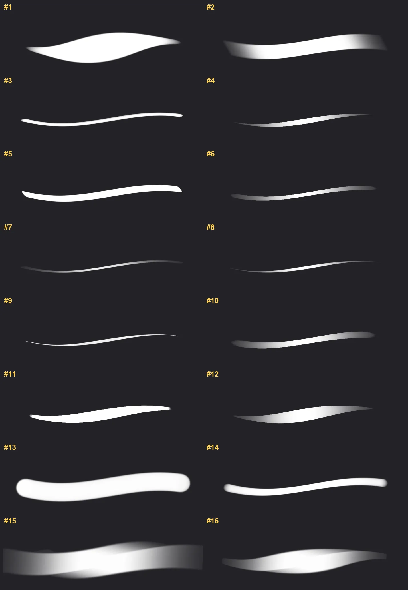 Basic Sketch Procreate brushes overview sheet 1