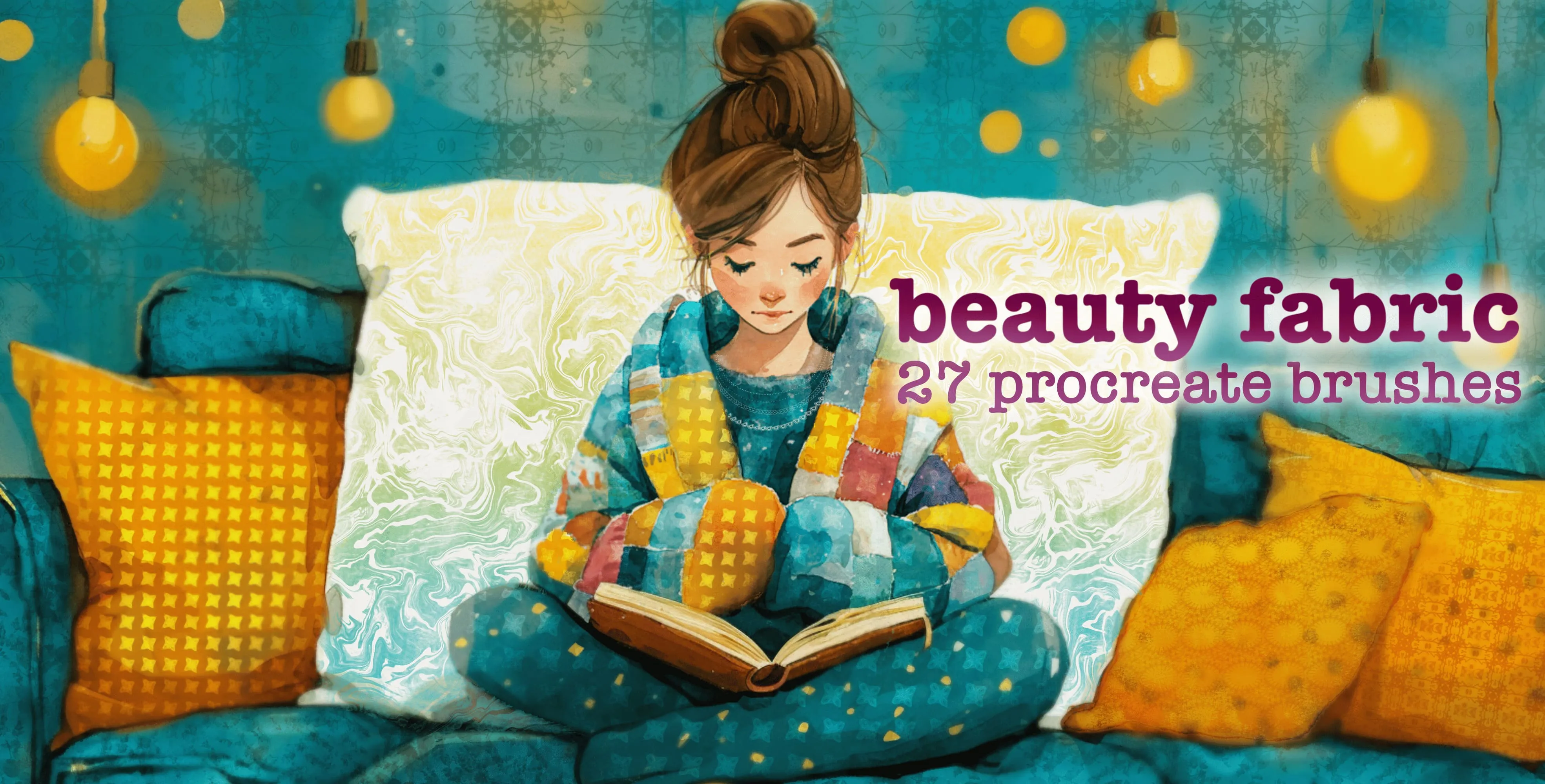 Beauty Fabric Procreate brush set — 27 brushes, fashion & pattern