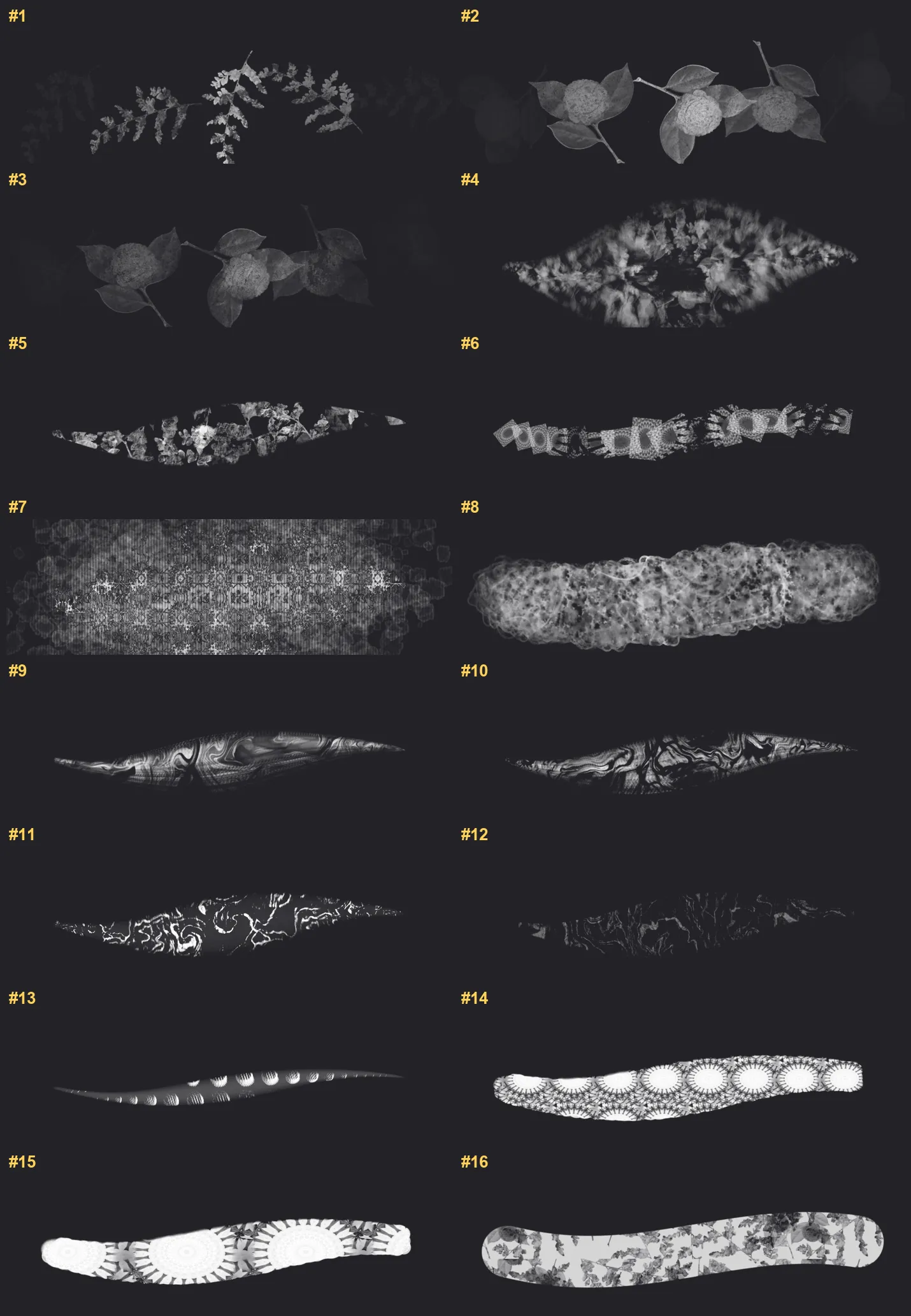 Beauty Fabric Procreate brushes overview sheet 1