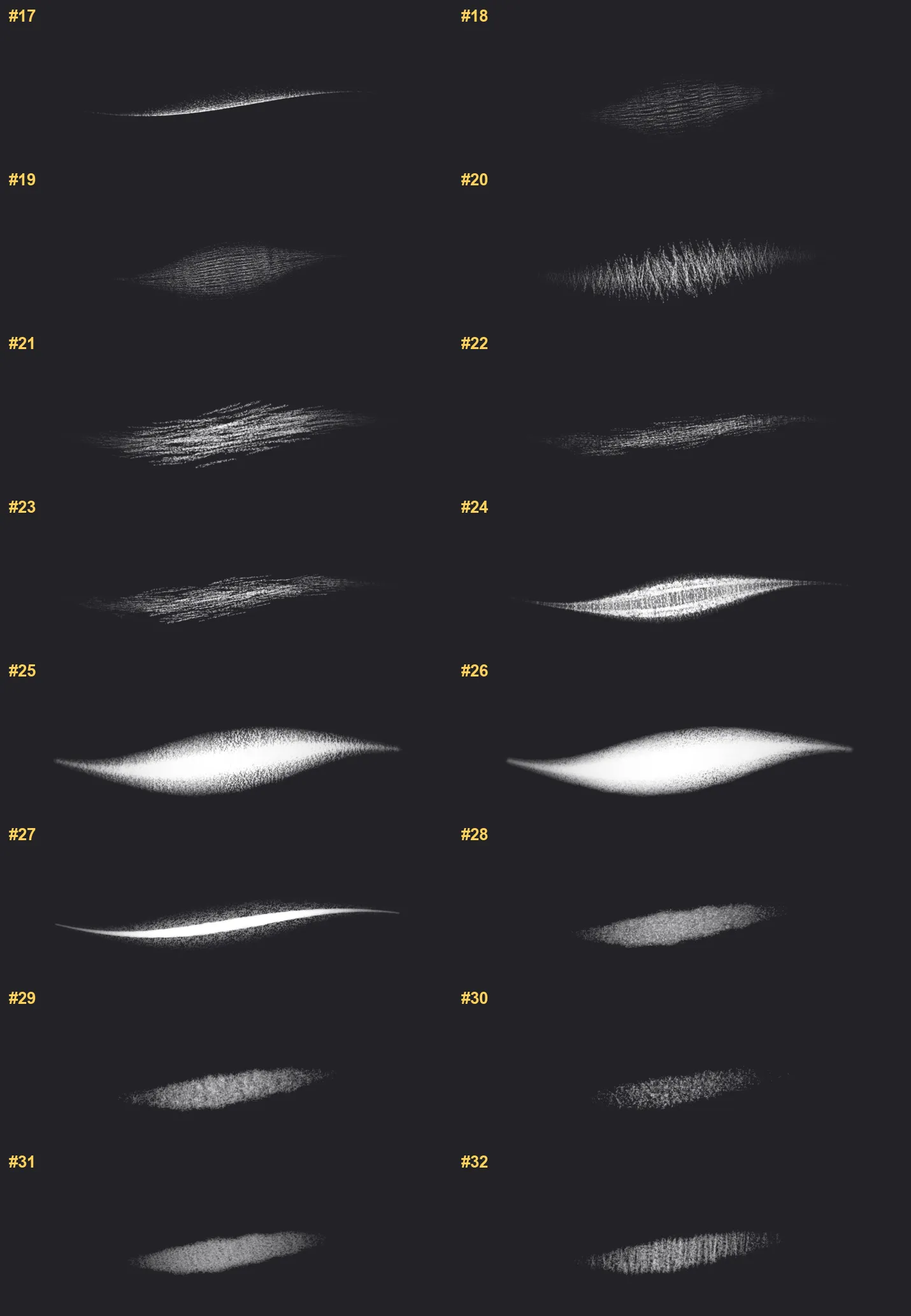 Blaze Pencil Procreate brushes overview sheet 2