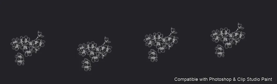 Bloom Craft brush 2 of 40 — Photoshop & Clip Studio Paint .abr preview