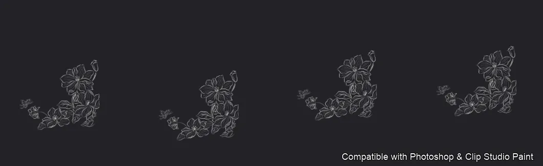 Bloom Craft brush 3 of 40 — Photoshop & Clip Studio Paint .abr preview