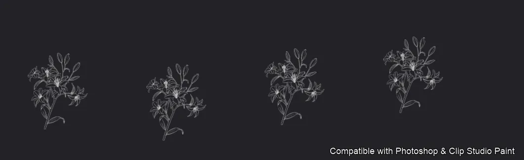 Bloom Craft brush 7 of 40 — Photoshop & Clip Studio Paint .abr preview
