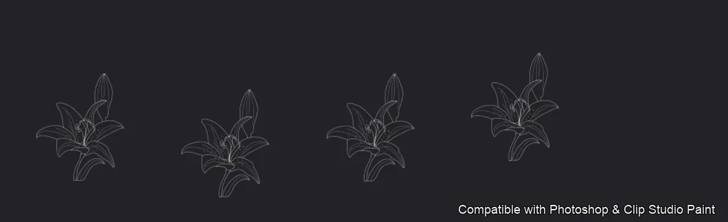 Bloom Craft brush 12 of 40 — Photoshop & Clip Studio Paint .abr preview