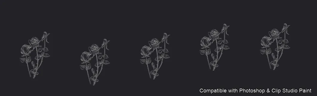 Bloom Craft brush 13 of 40 — Photoshop & Clip Studio Paint .abr preview