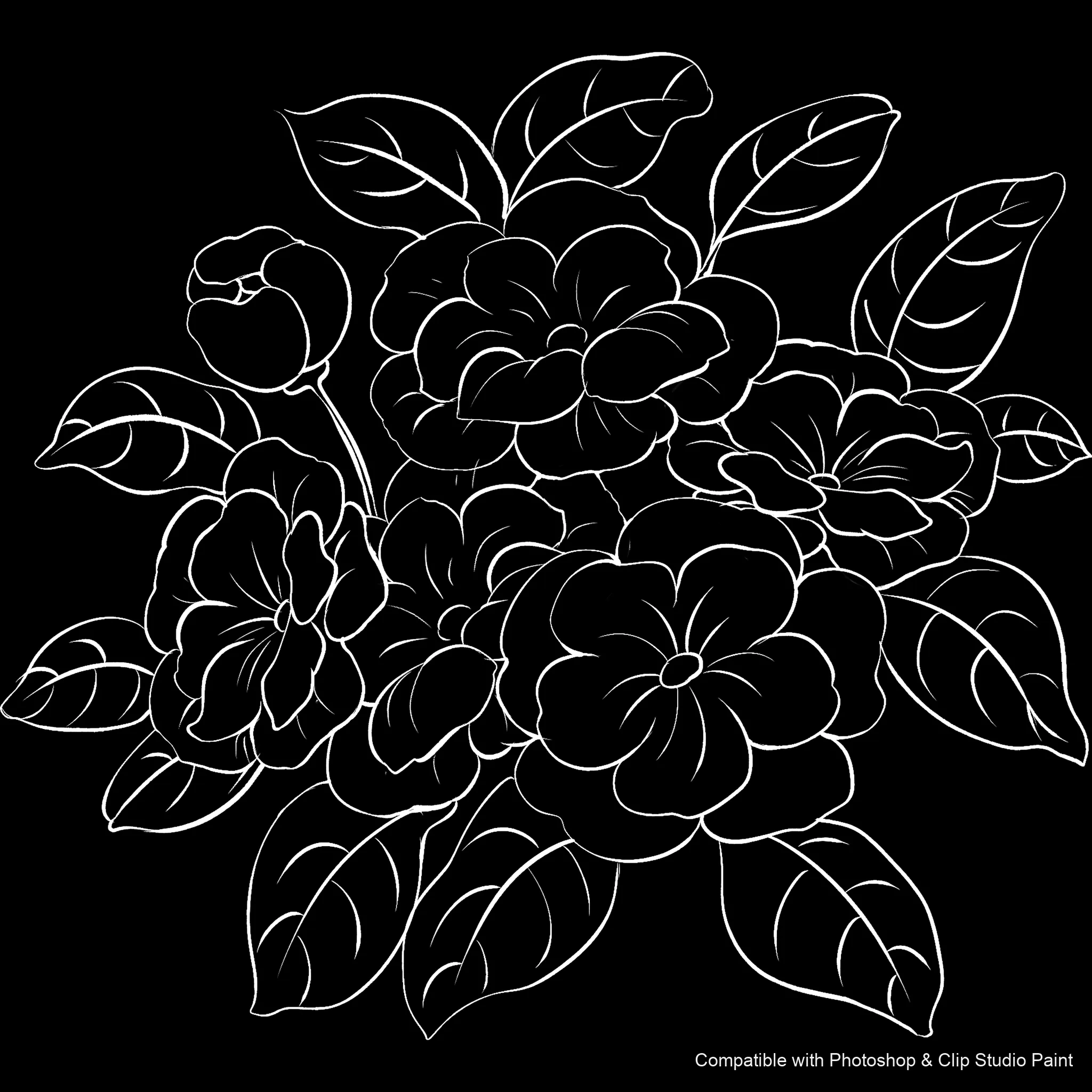 Bloom Craft brush 26 of 40 — Photoshop & Clip Studio Paint .abr preview