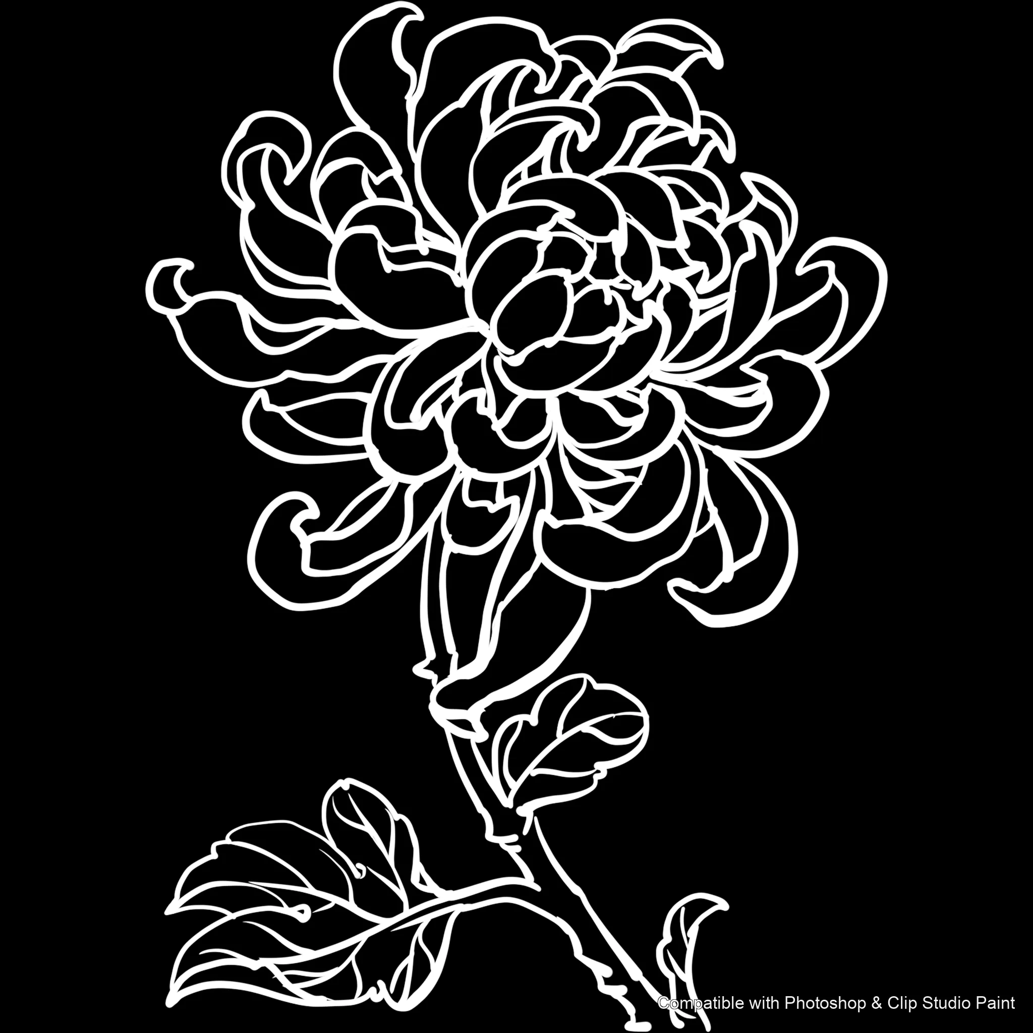 Bloom Craft brush 32 of 40 — Photoshop & Clip Studio Paint .abr preview