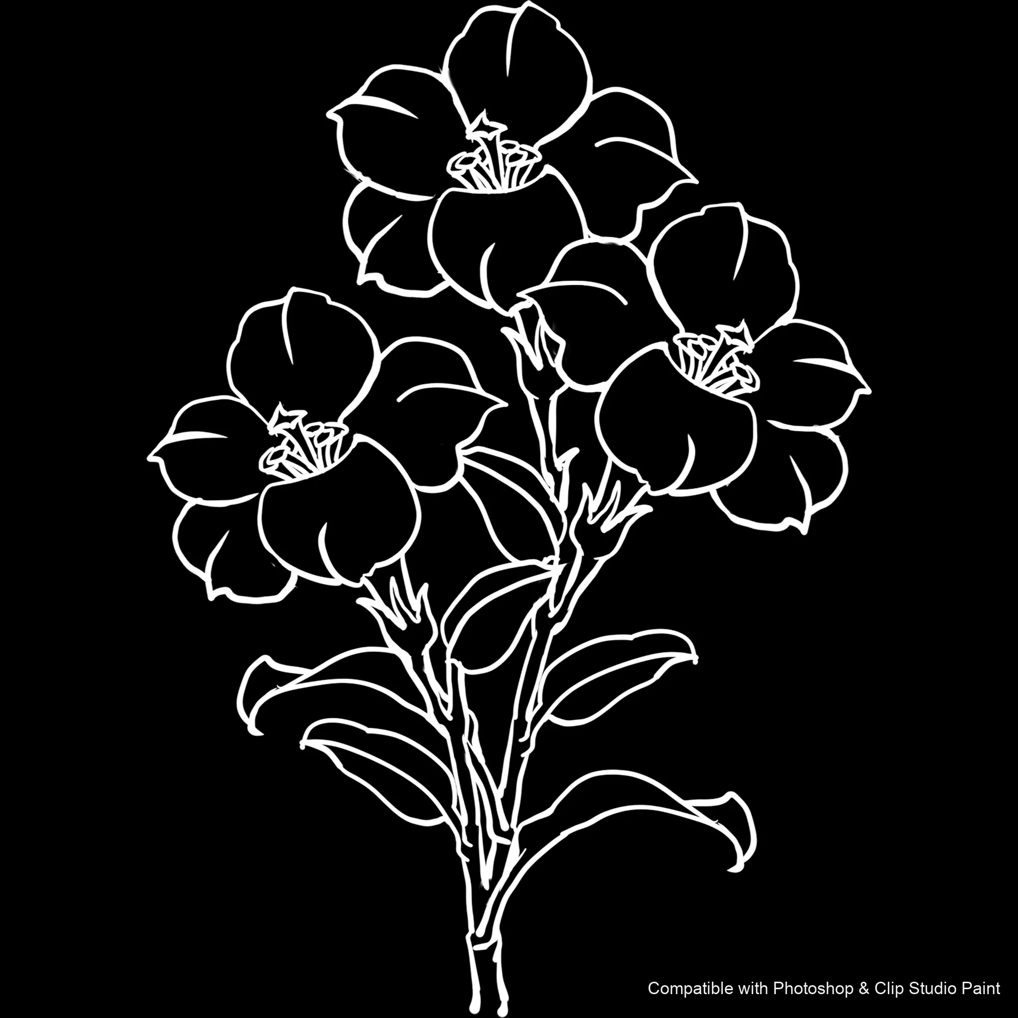 Bloom Craft brush 34 of 40 — Photoshop & Clip Studio Paint .abr preview
