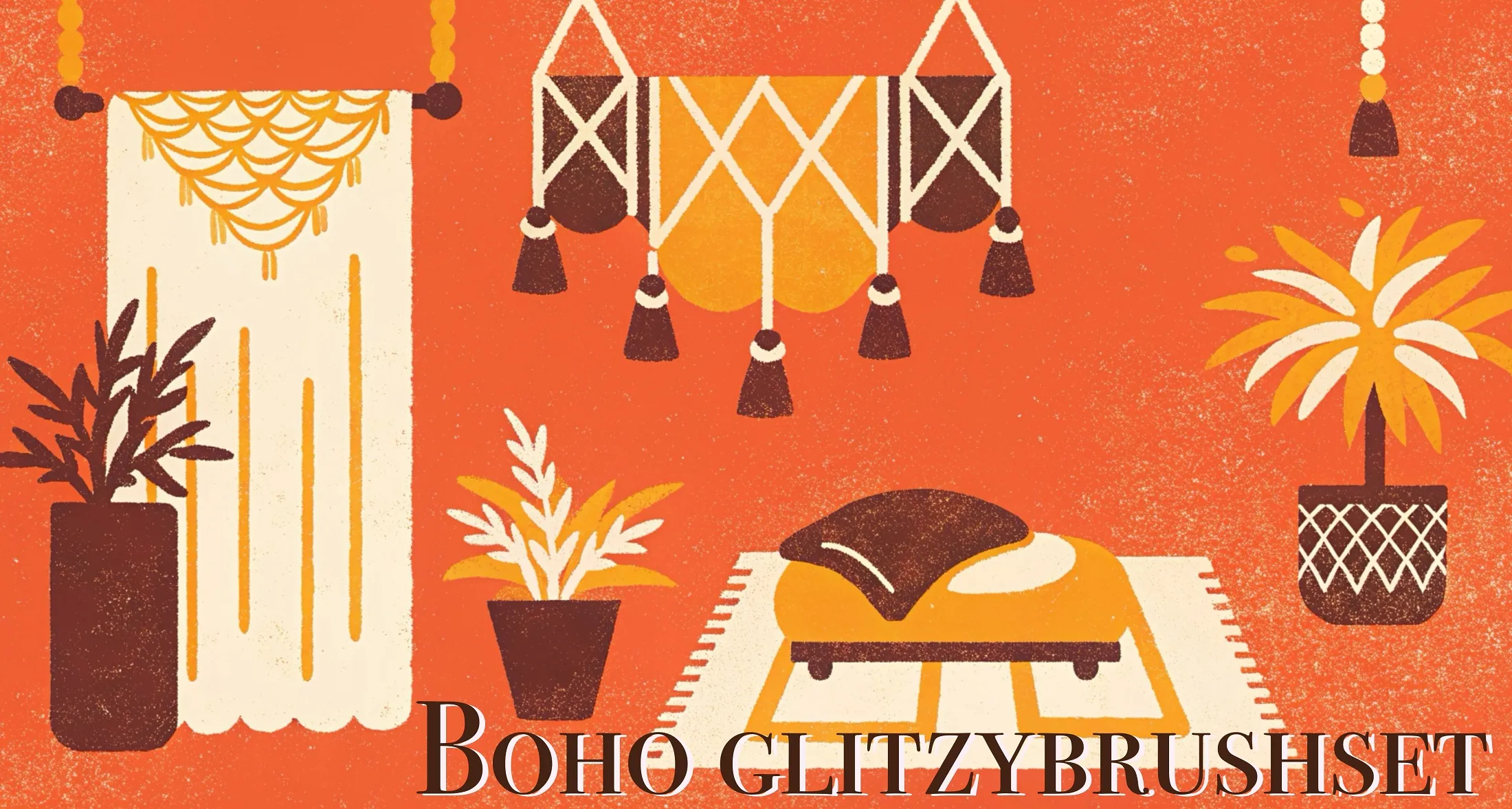 Boho Glitzy Procreate brush set — 48 brushes, decoration & effects