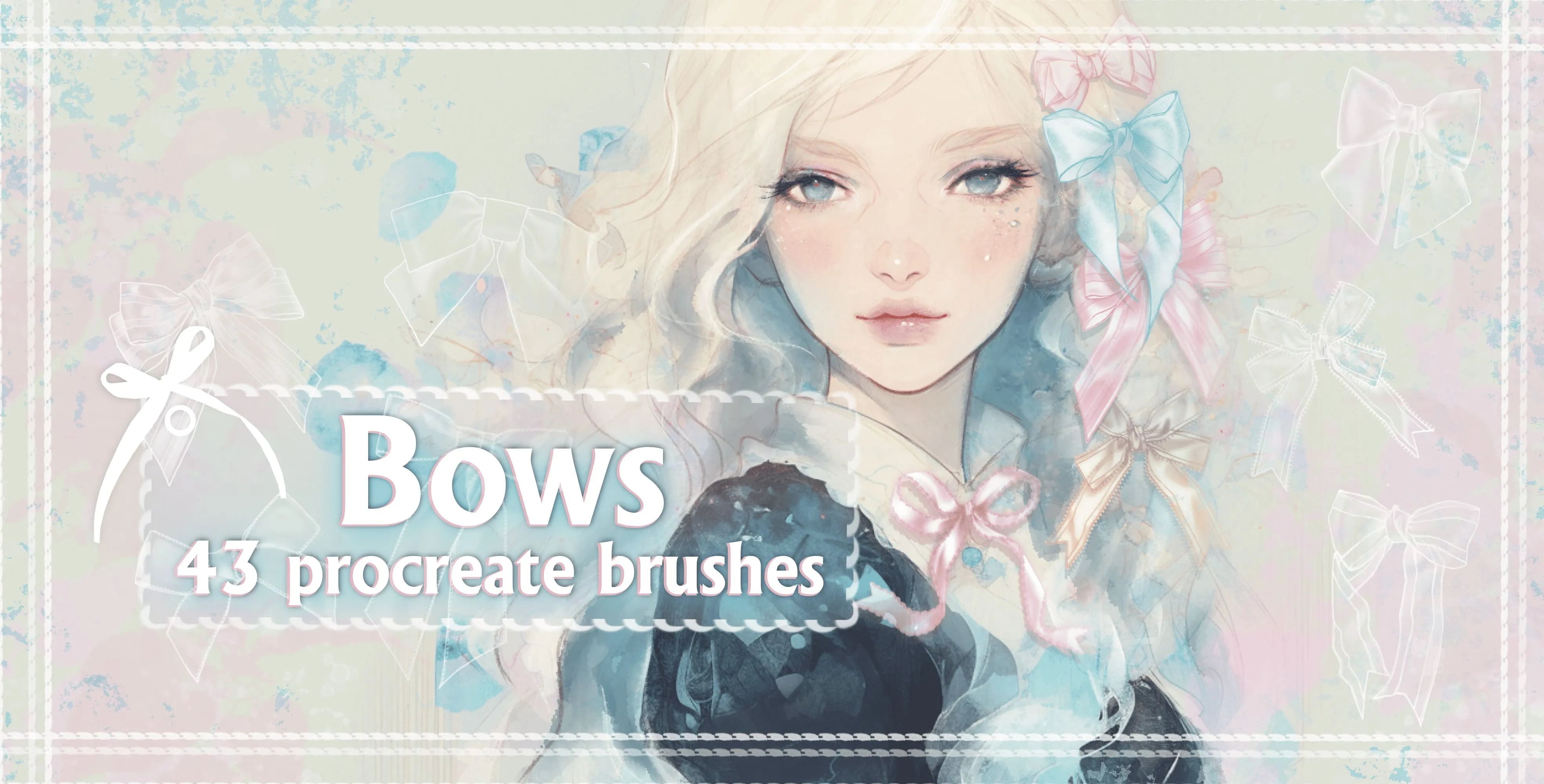 Bows Procreate brush set — 43 brushes, decoration & pattern