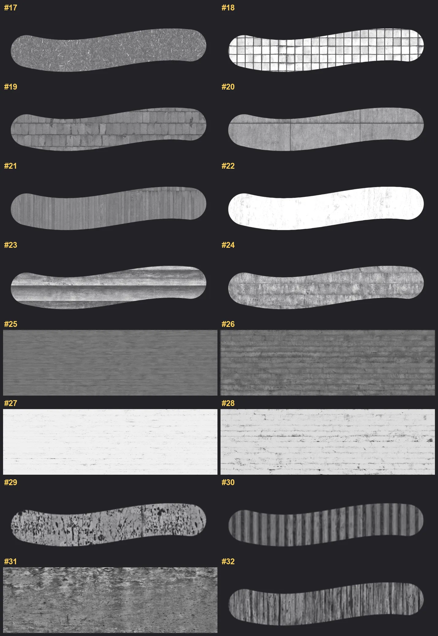 Cement Texture Procreate brushes overview sheet 2
