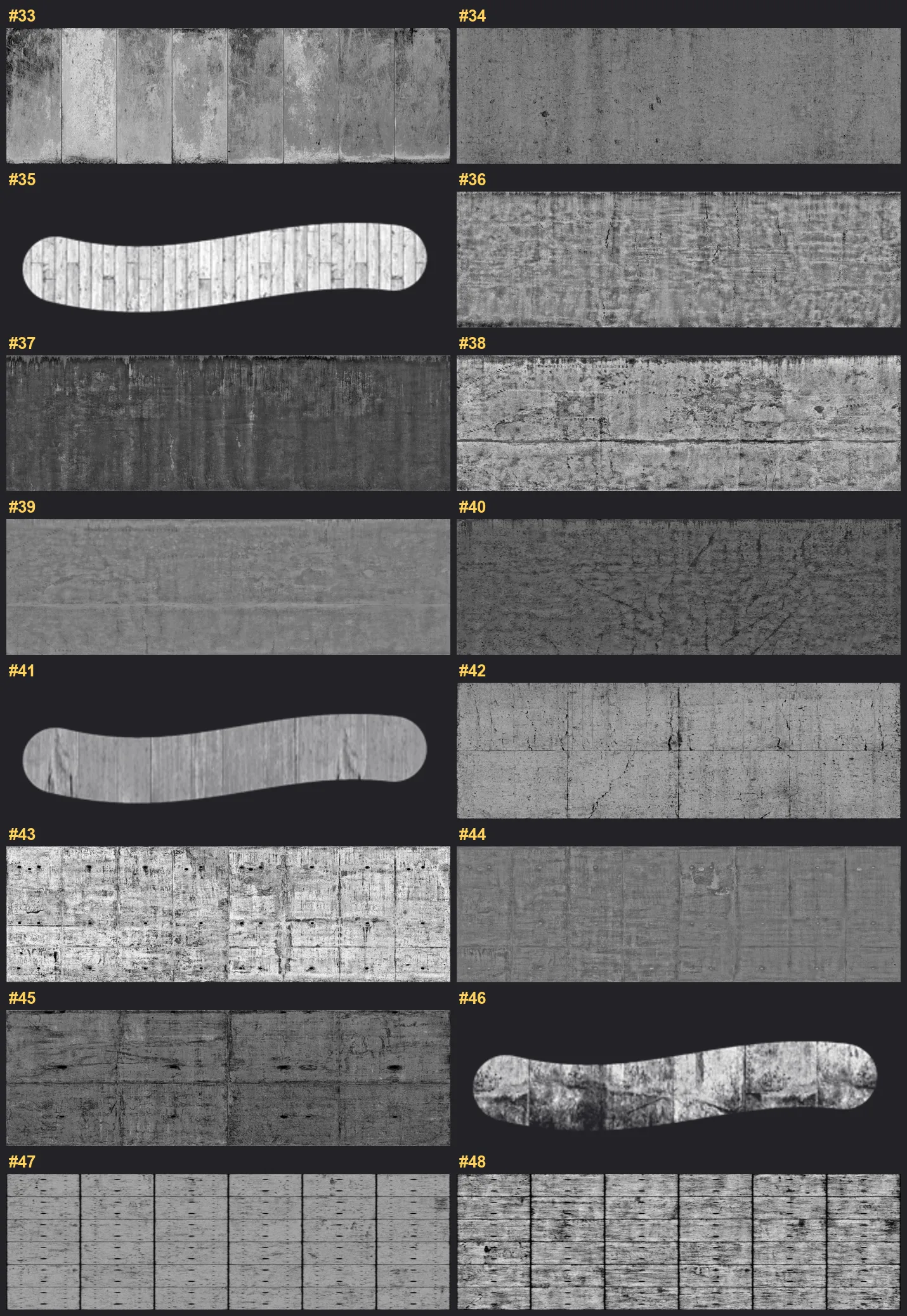 Cement Texture Procreate brushes overview sheet 3