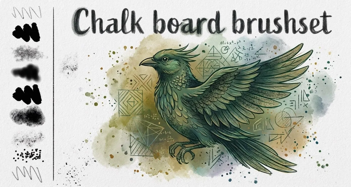 Chalk Board Procreate brush set — 18 brushes, chalk & drawing
