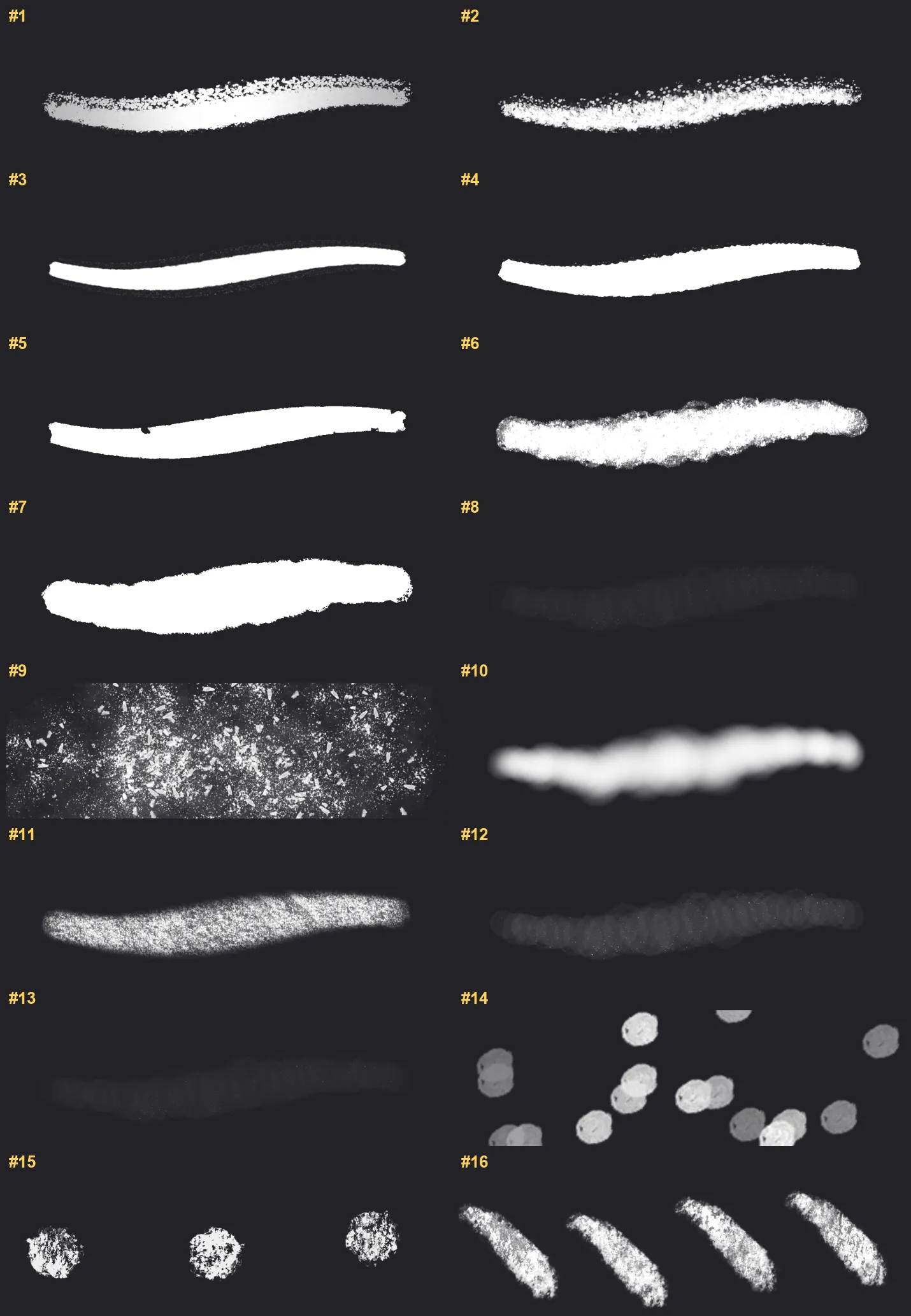 Chalk Board Procreate brushes overview sheet 1