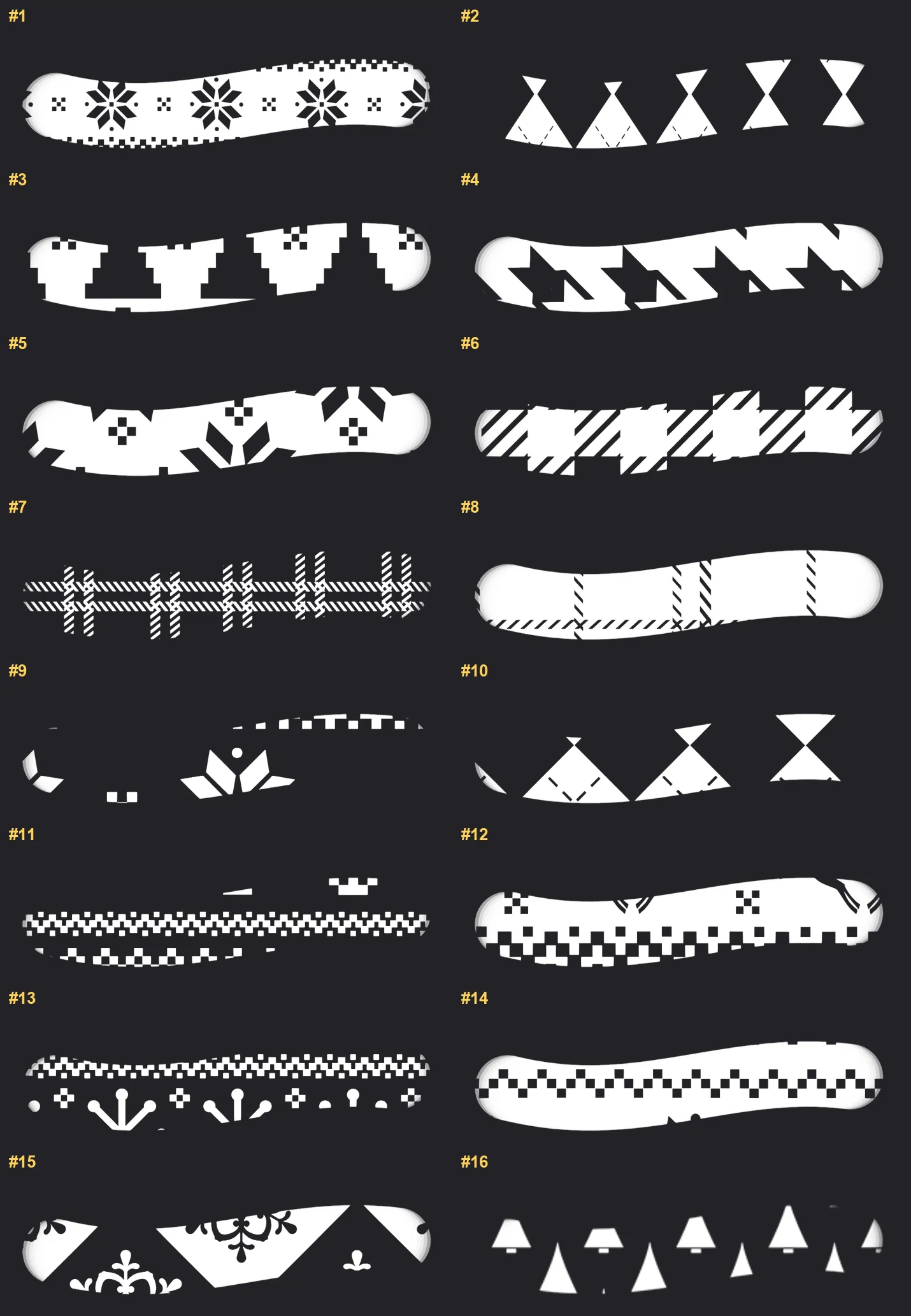 Christmas Patterns Procreate brushes overview sheet 1