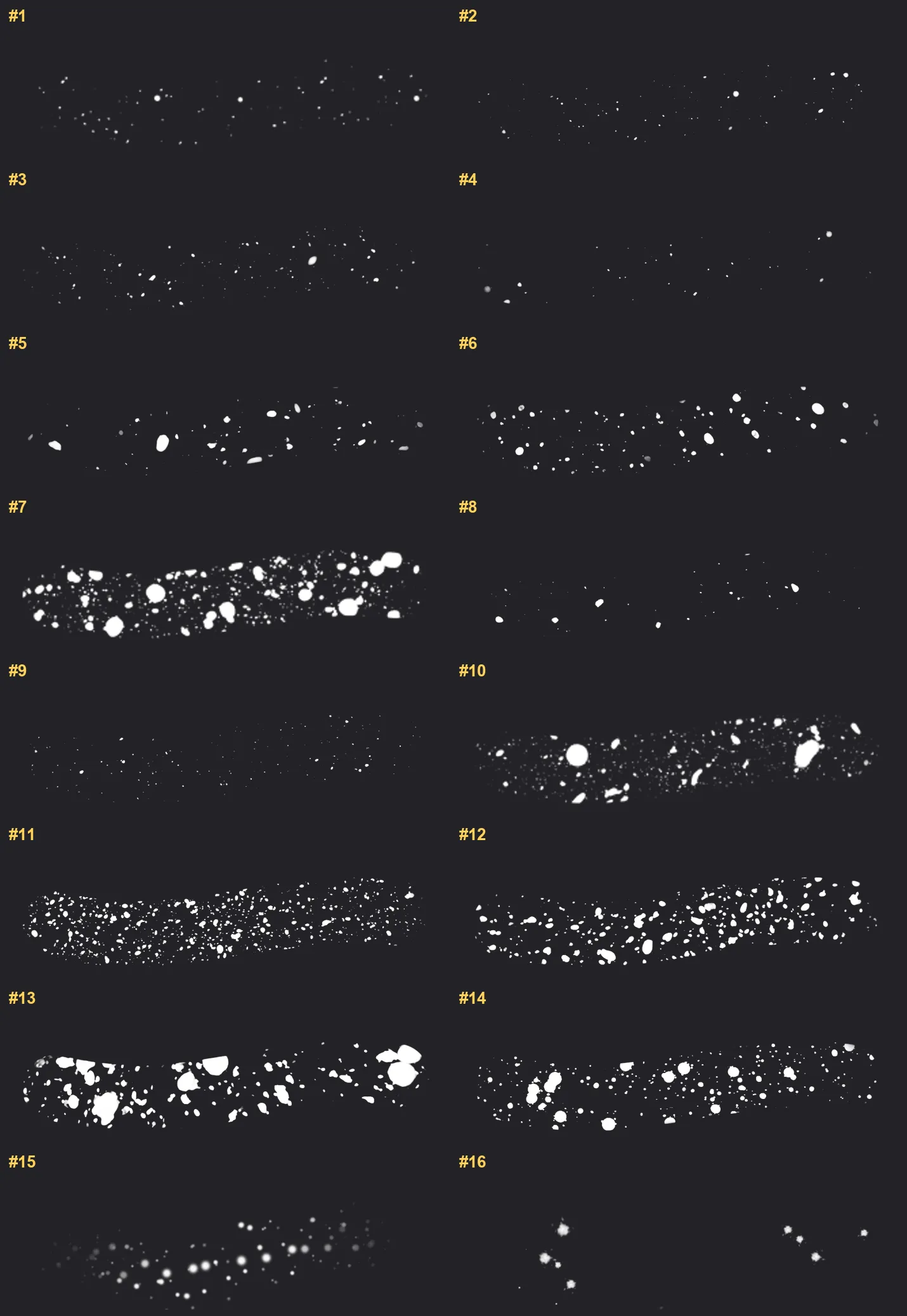 Christmas Snow Procreate brushes overview sheet 1
