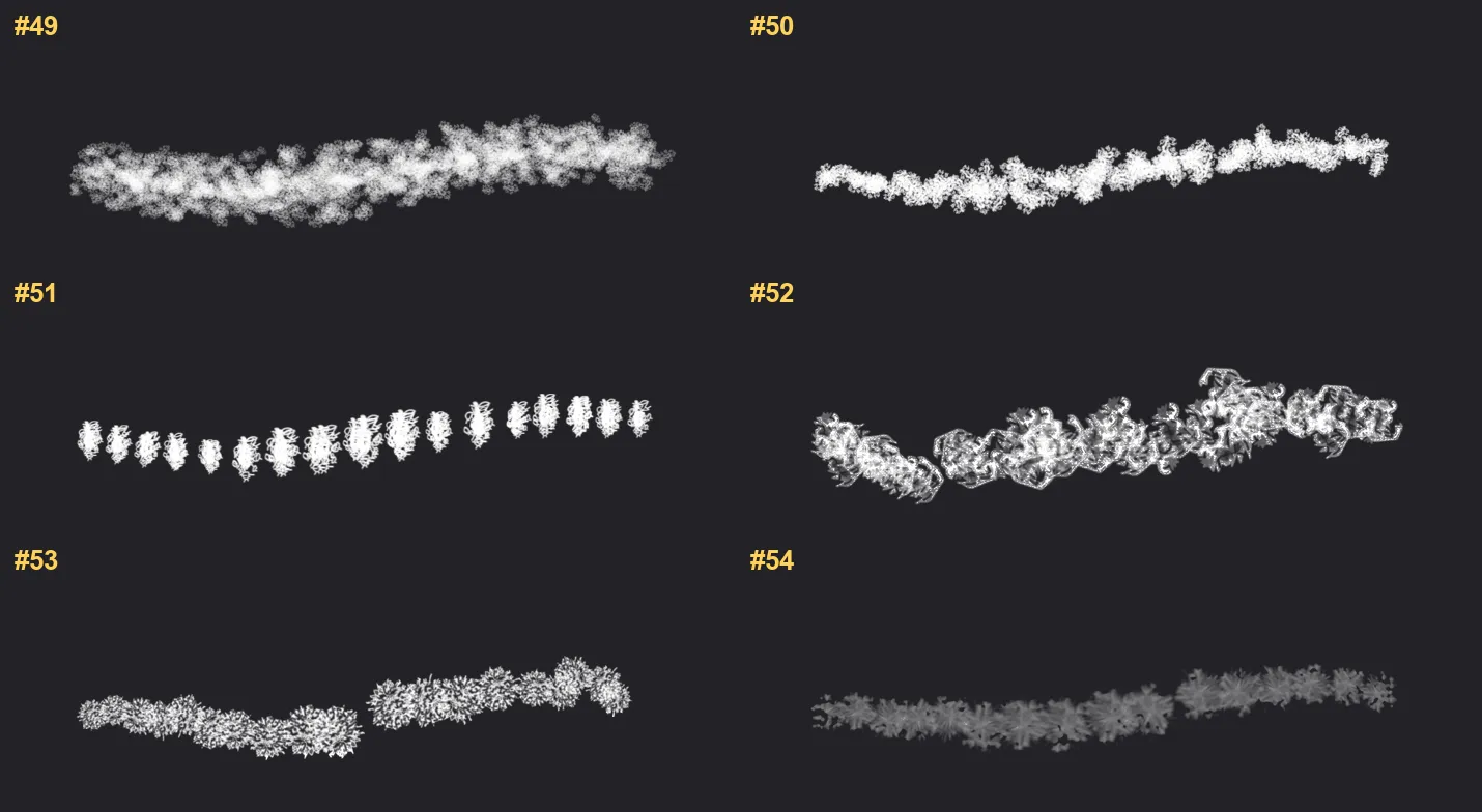 Christmas Snow Procreate brushes overview sheet 4