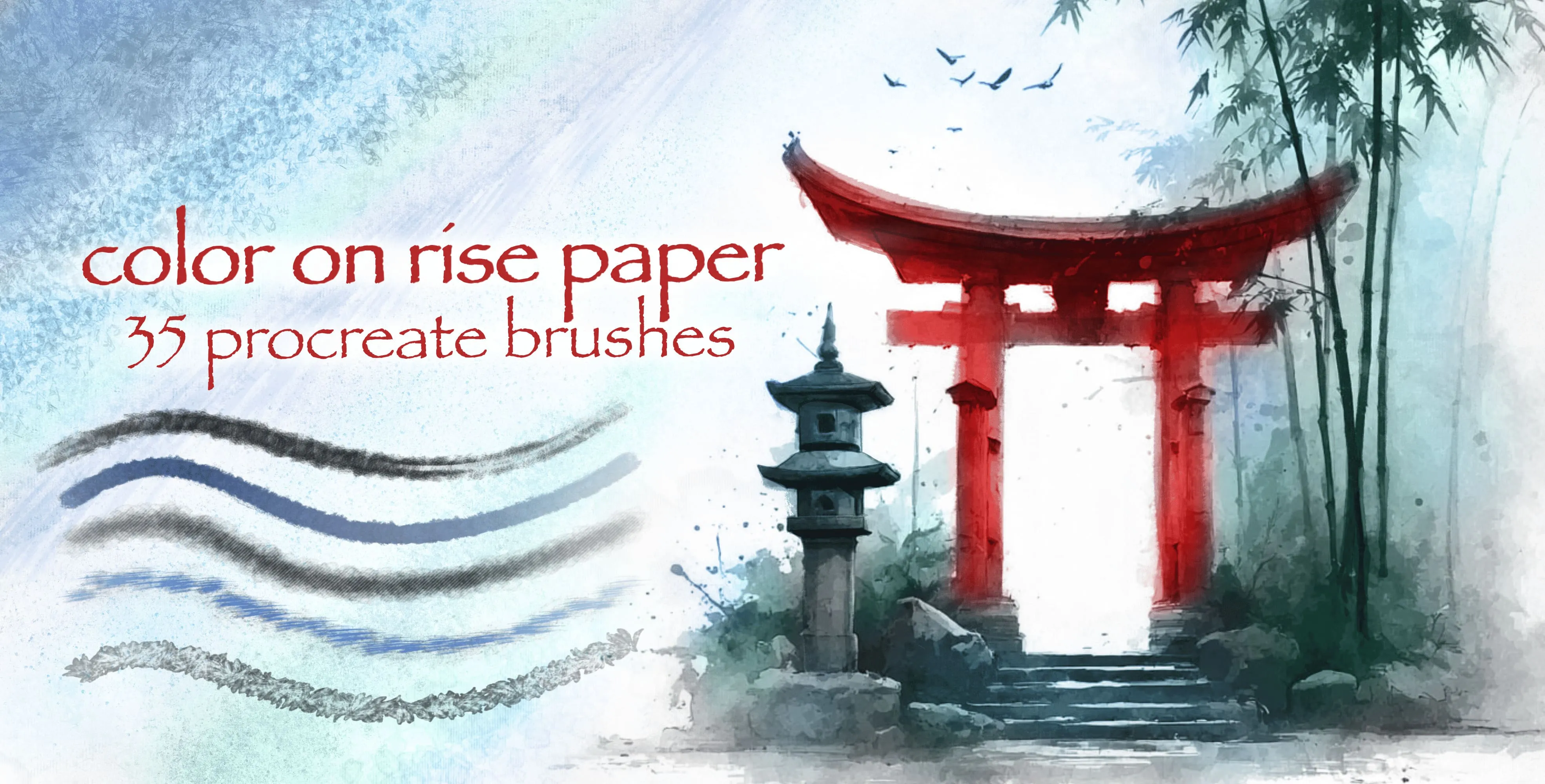 Color On Rise Paper Procreate brush set — 35 brushes, texture & vintage