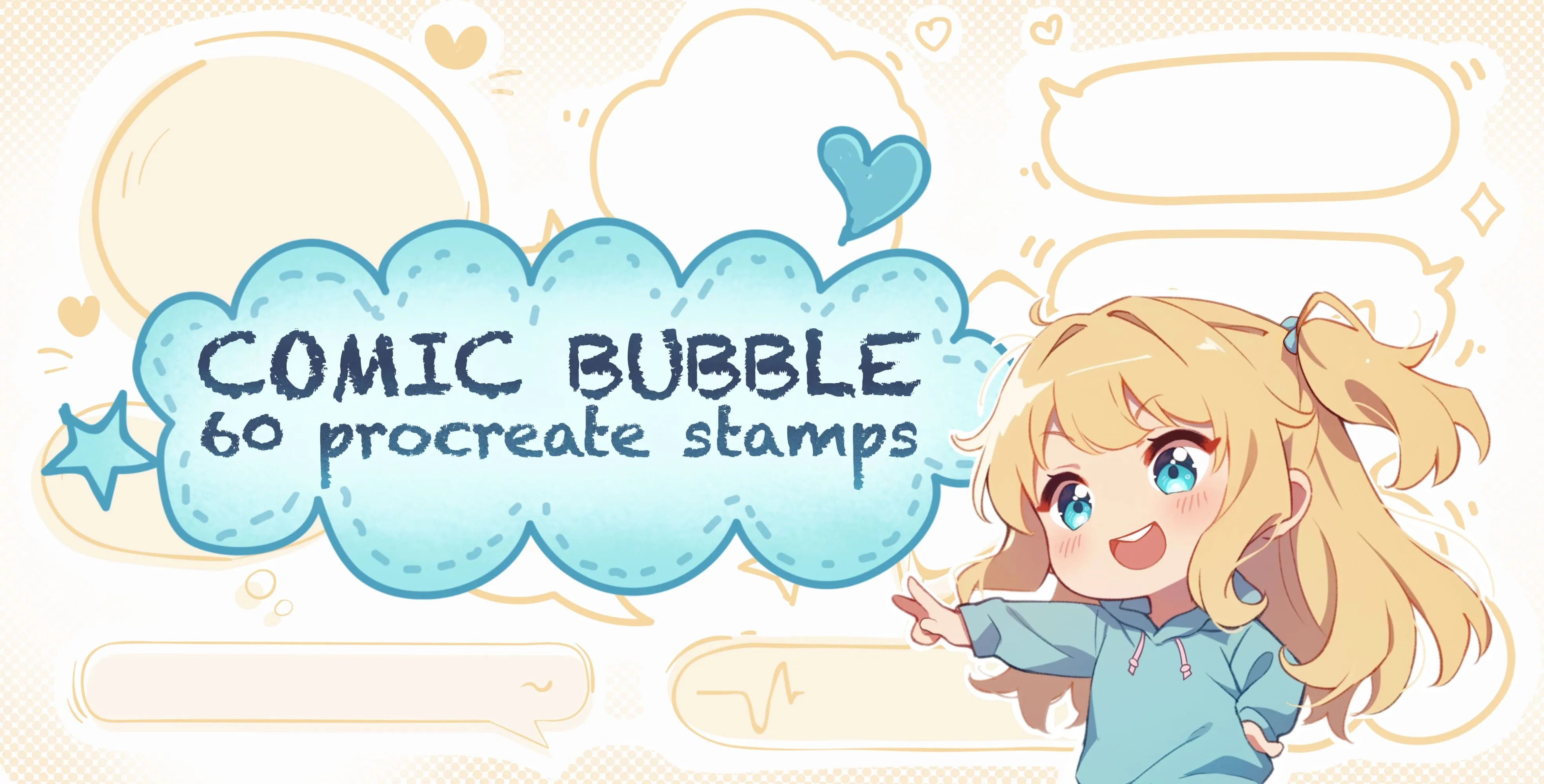 Comic Bubble Procreate brush set — 60 brushes, cartoon