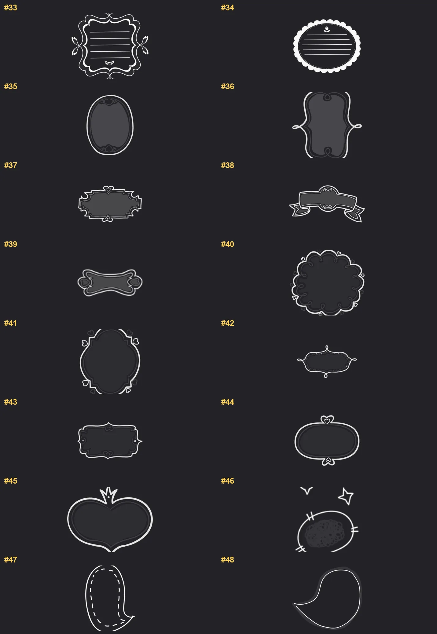 Comic Bubble Procreate brushes overview sheet 3