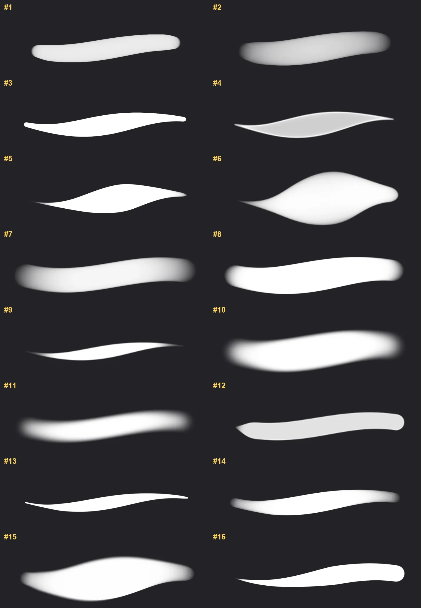 CPS Watercolor Procreate brushes overview sheet 1
