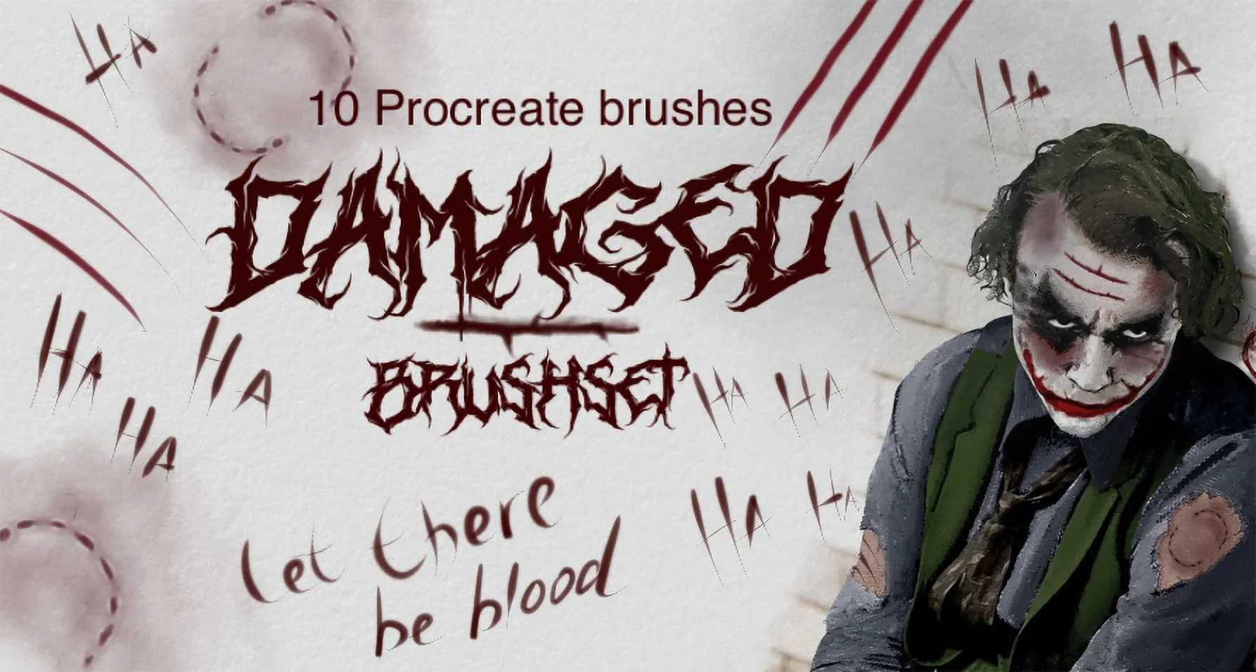 Damaged Procreate brush set — 10 brushes, skin & effects