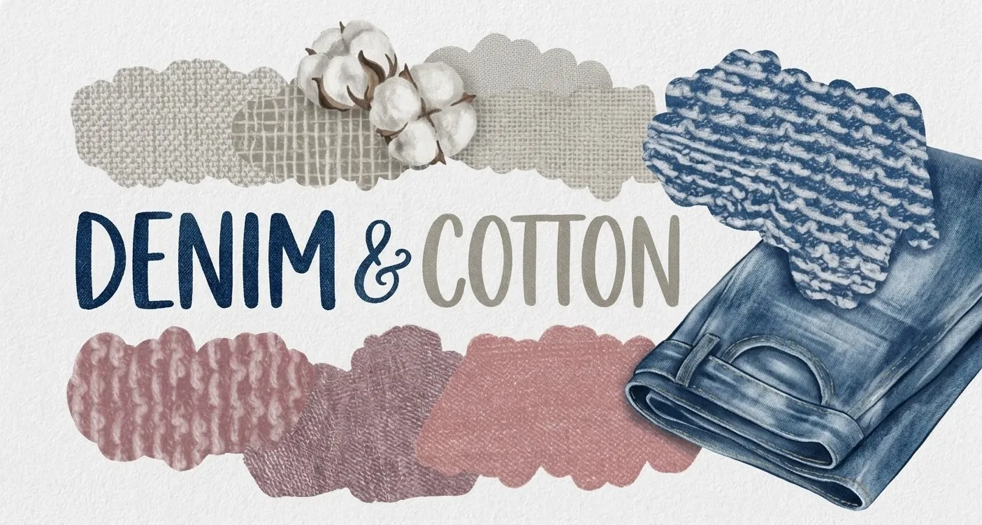 Denim & Cotton Procreate brush set — 28 brushes, fashion & texture