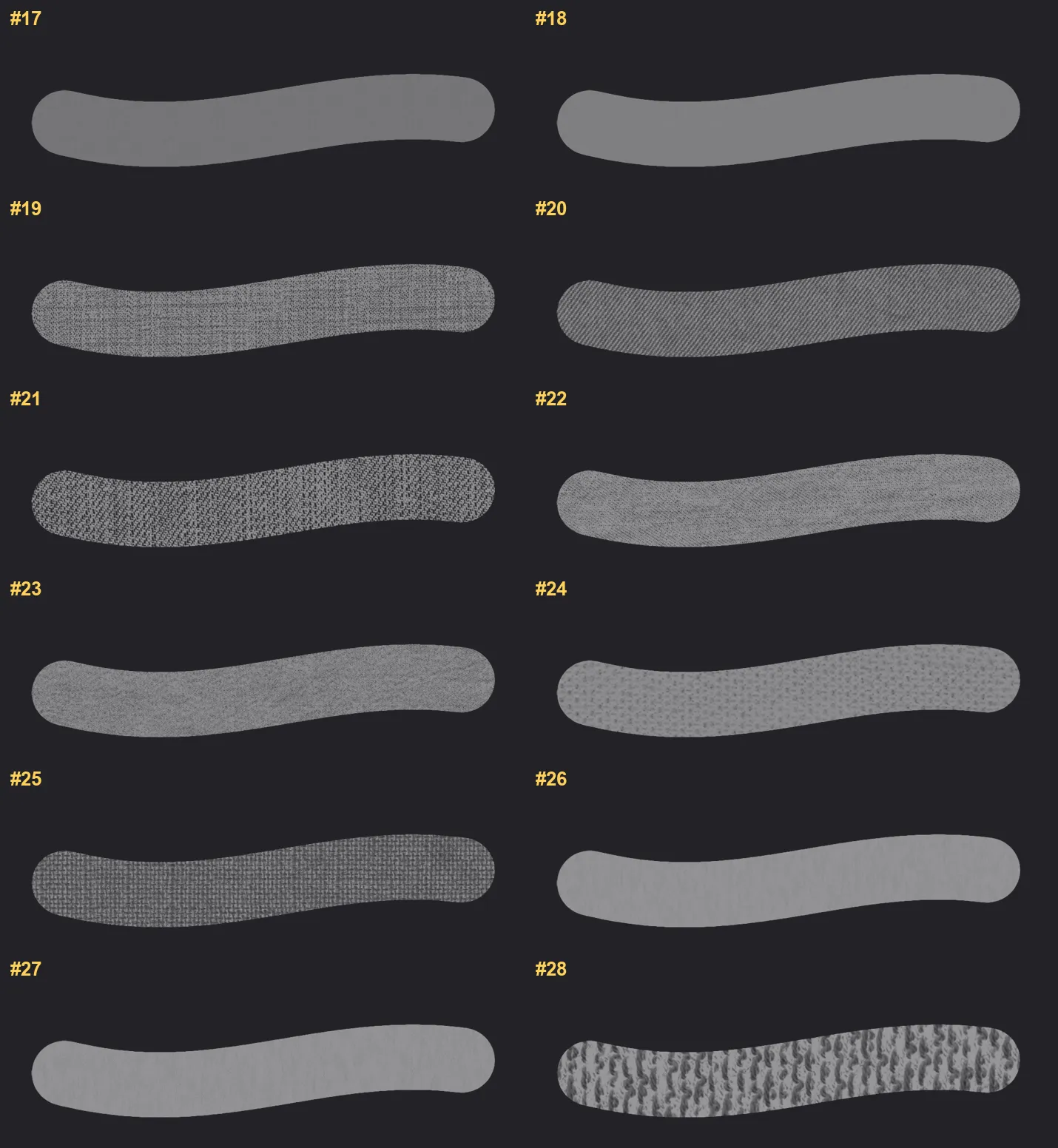 Denim & Cotton Procreate brushes overview sheet 2