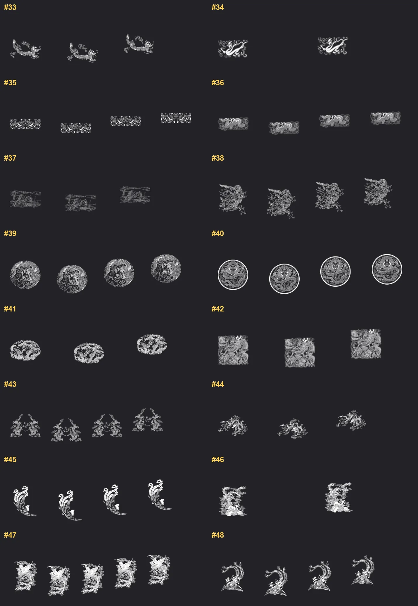 Dragon Tattoo Builder Procreate brushes overview sheet 3
