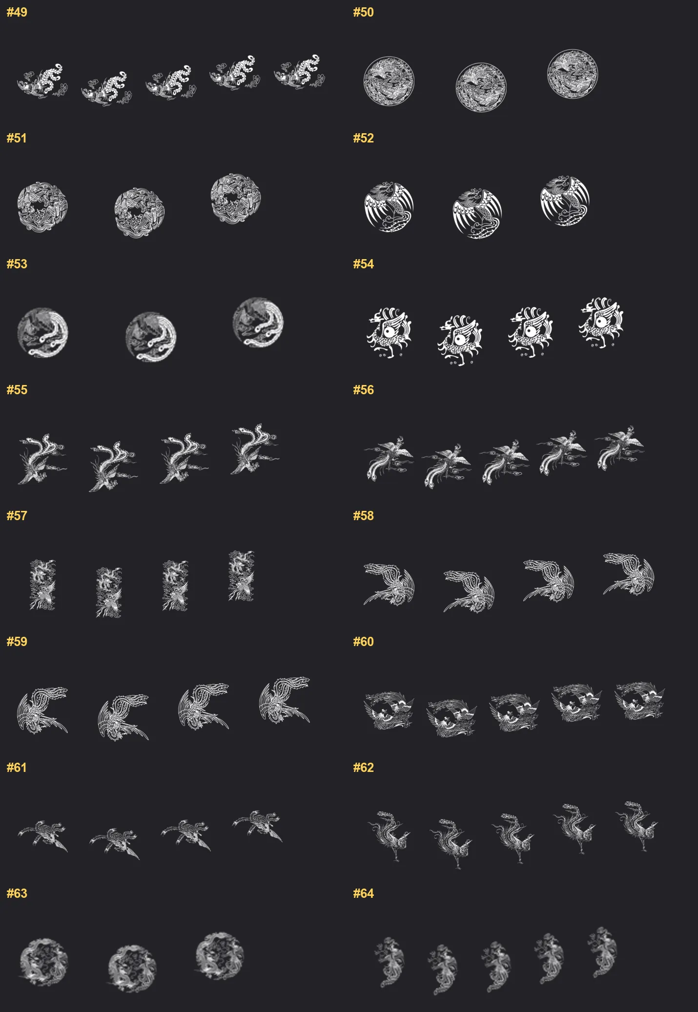 Dragon Tattoo Builder Procreate brushes overview sheet 4