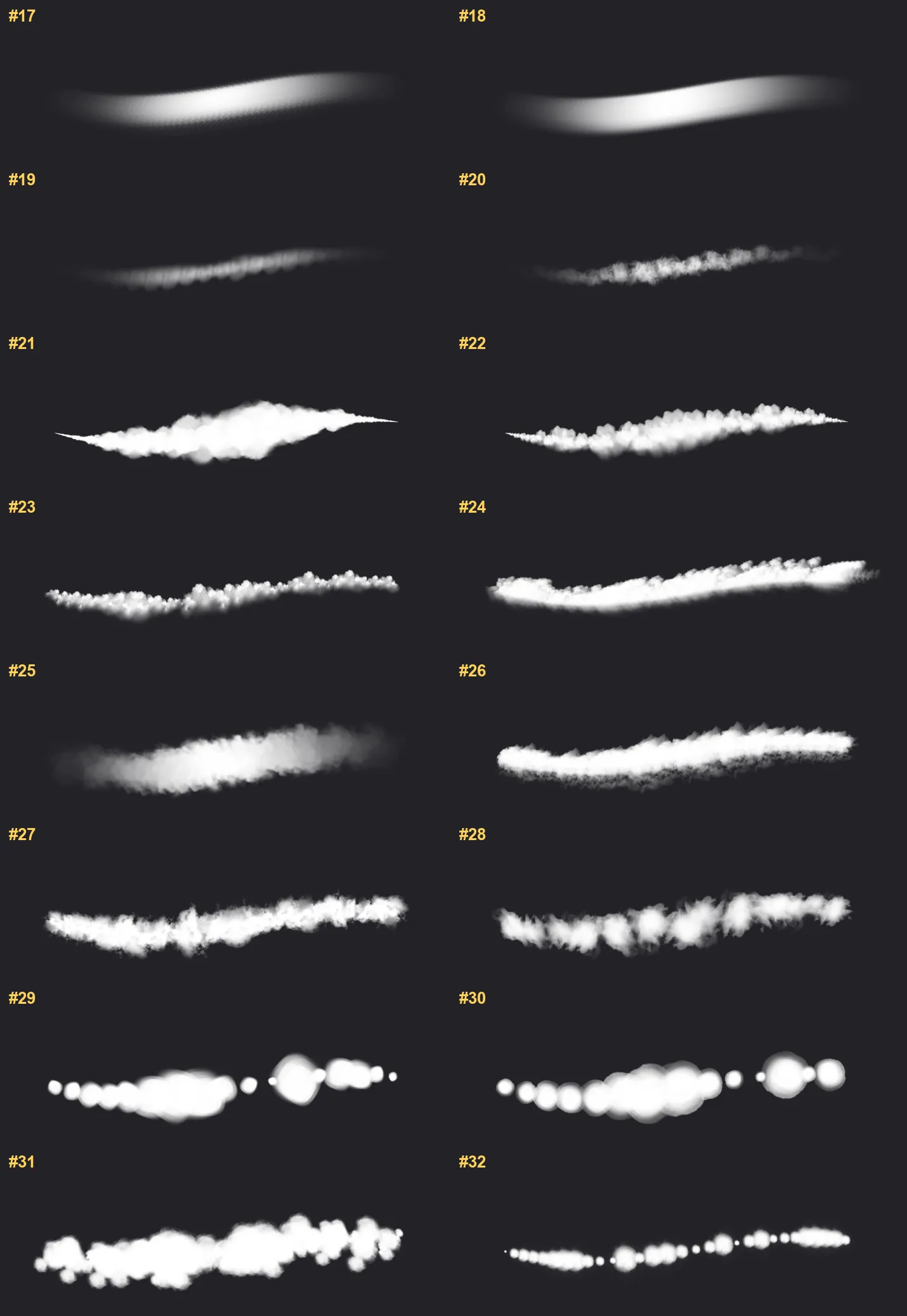 Dream Clouds Procreate brushes overview sheet 2