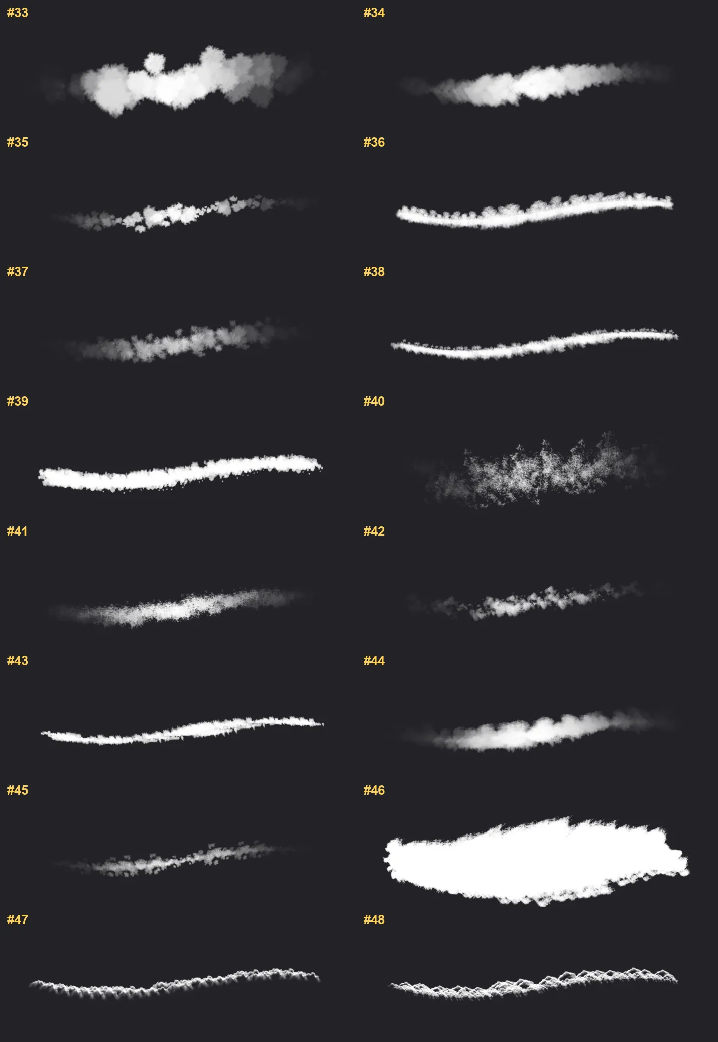 Dream Clouds Procreate brushes overview sheet 3