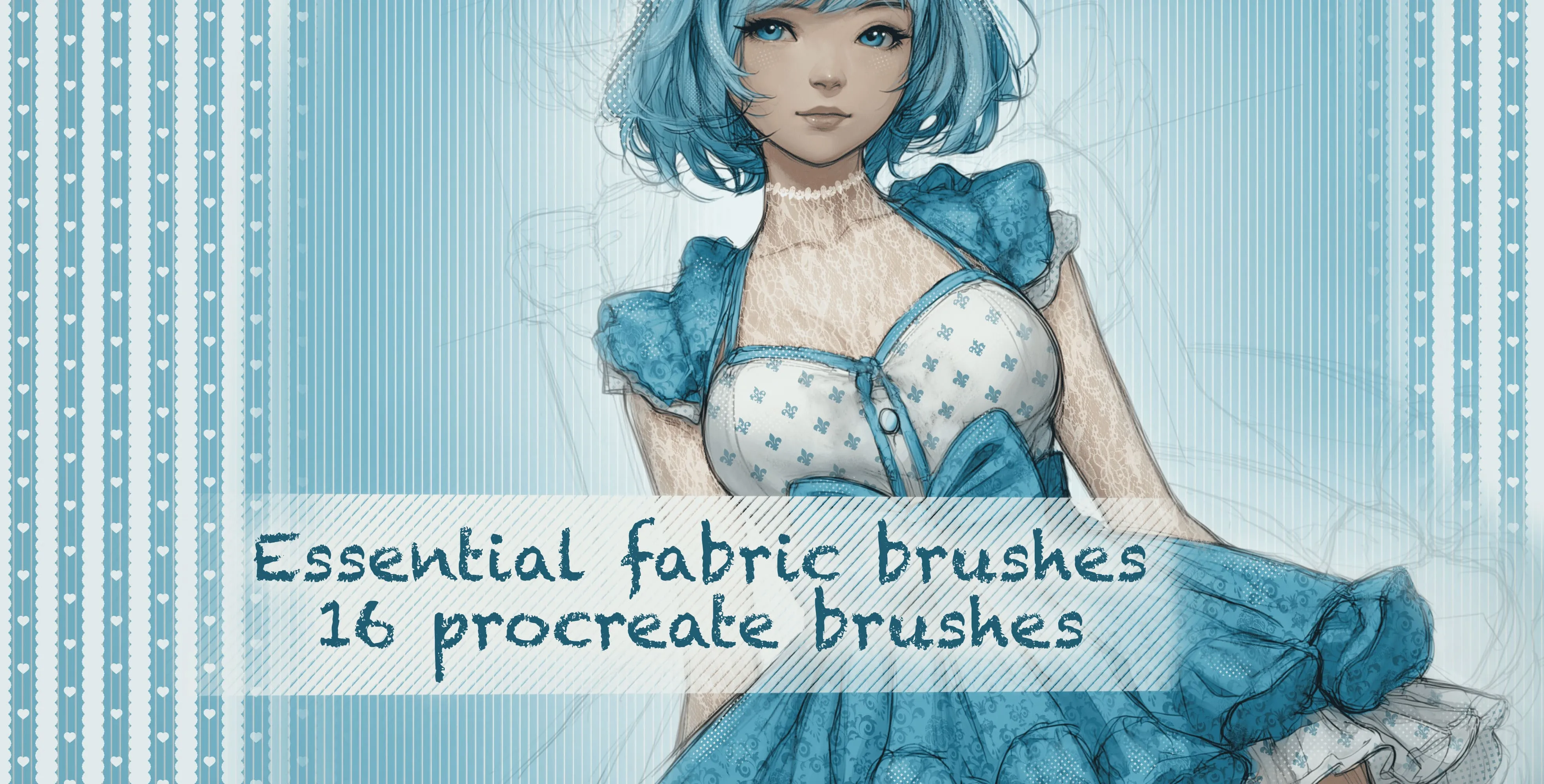 Essential Fabric Brushes Procreate brush set — 16 brushes, fashion & texture