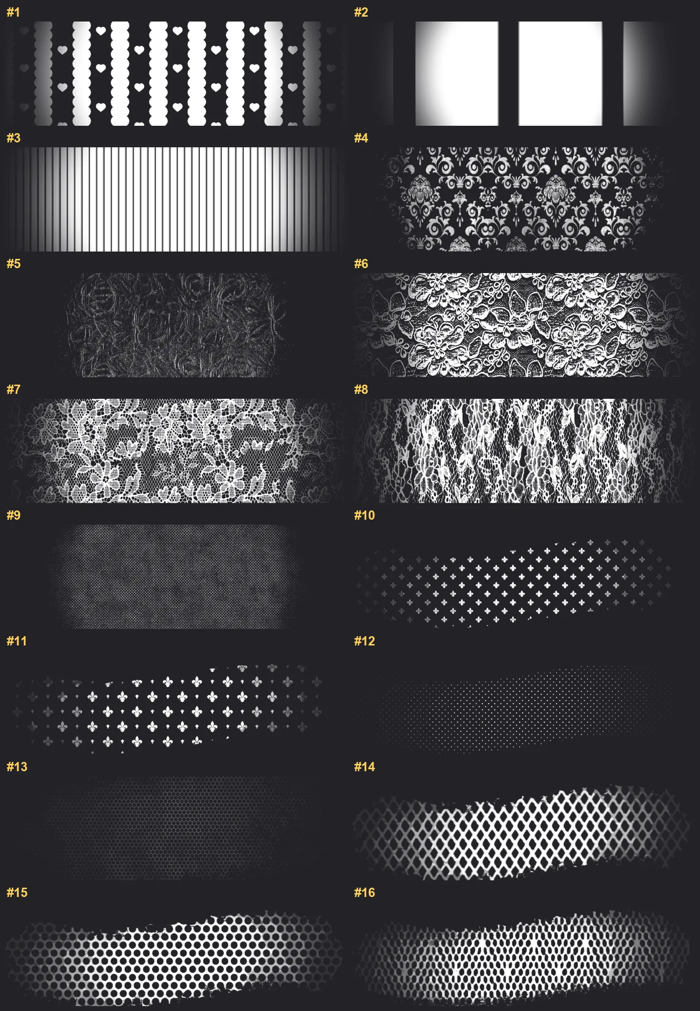 Essential Fabric Brushes Procreate brushes overview sheet 1