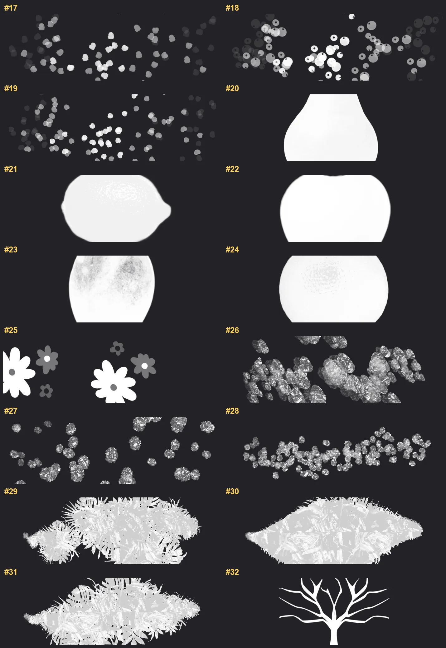 Farm & Orchard Procreate brushes overview sheet 2