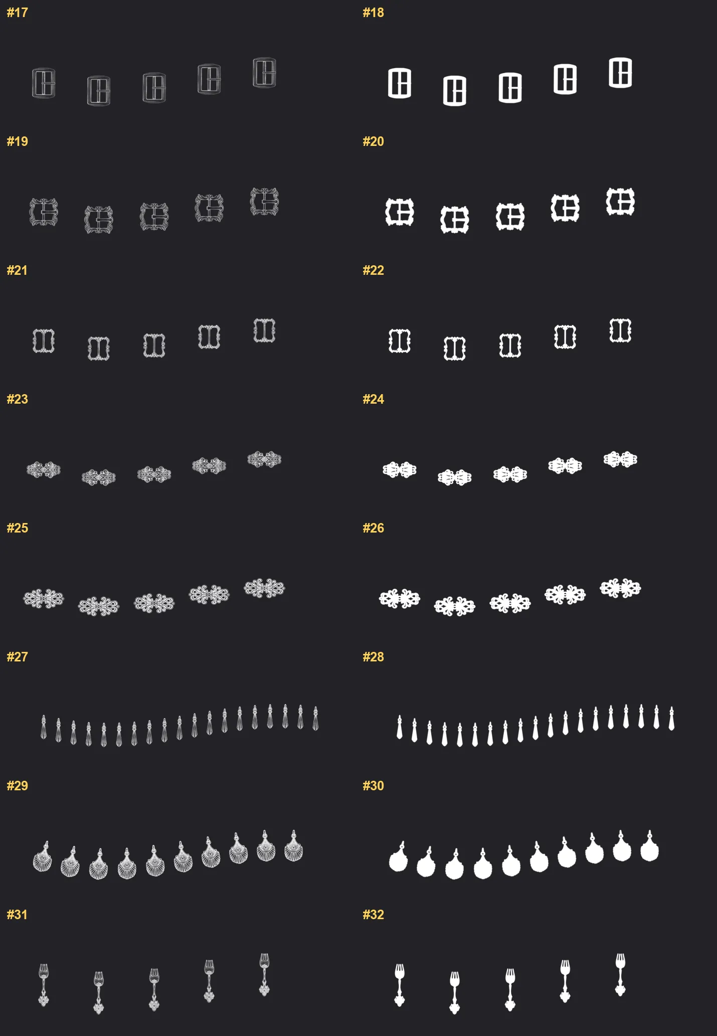 Fashion Accessories Procreate brushes overview sheet 2