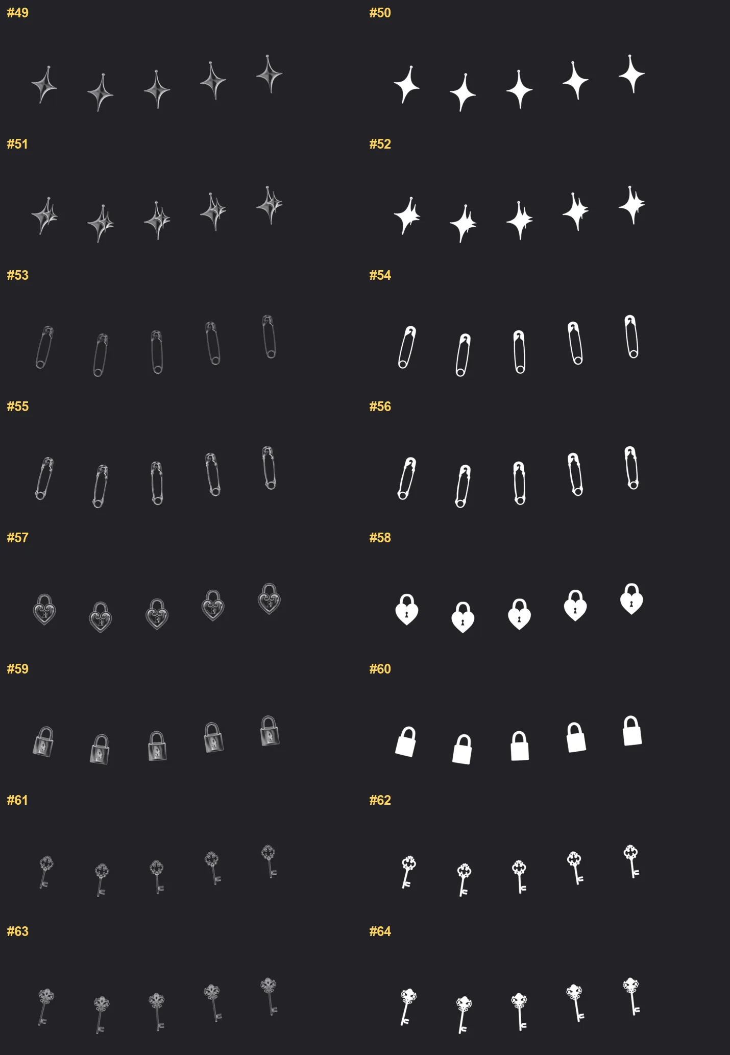Fashion Accessories Procreate brushes overview sheet 4