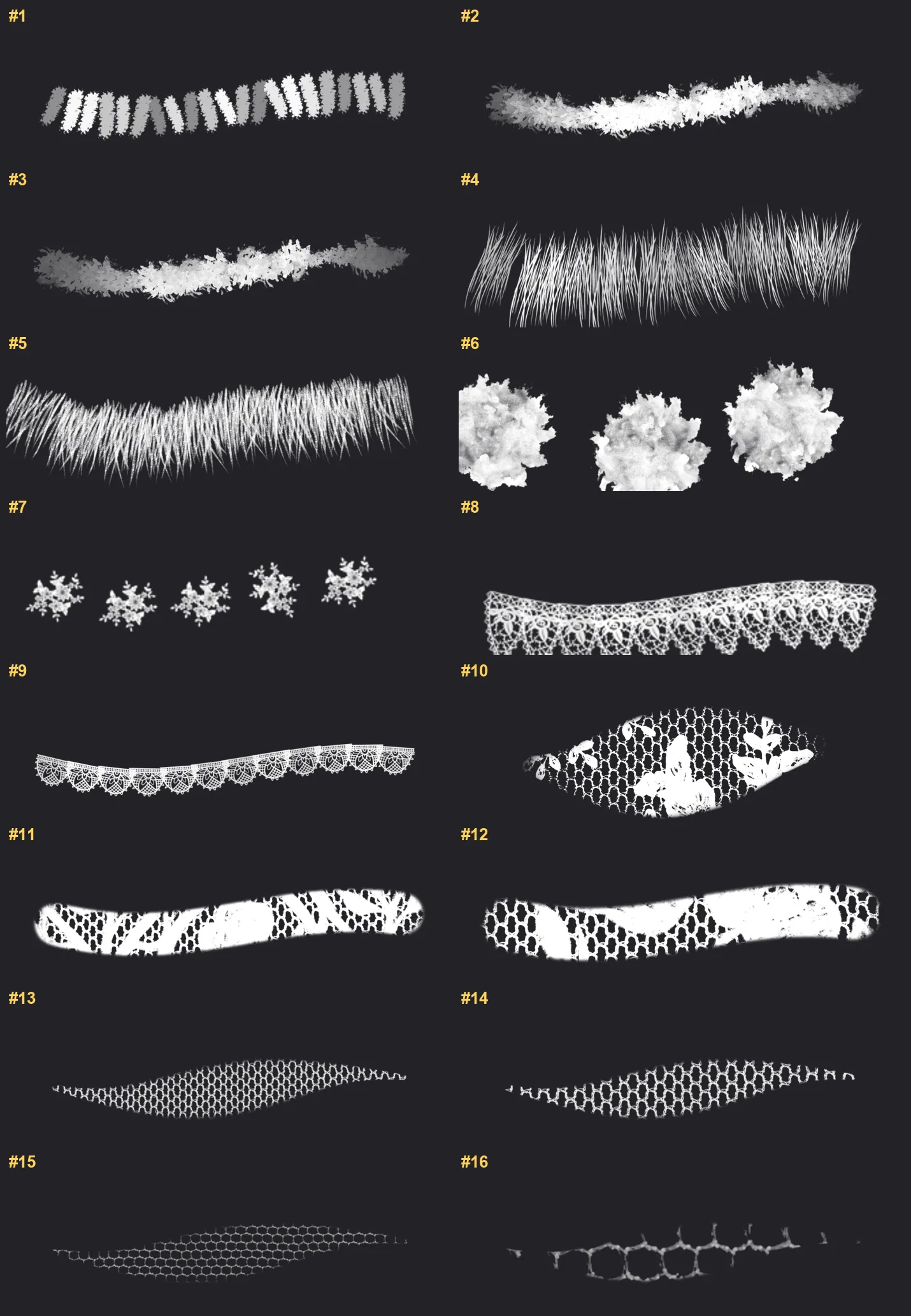 Fashion Brush Builder Procreate brushes overview sheet 1