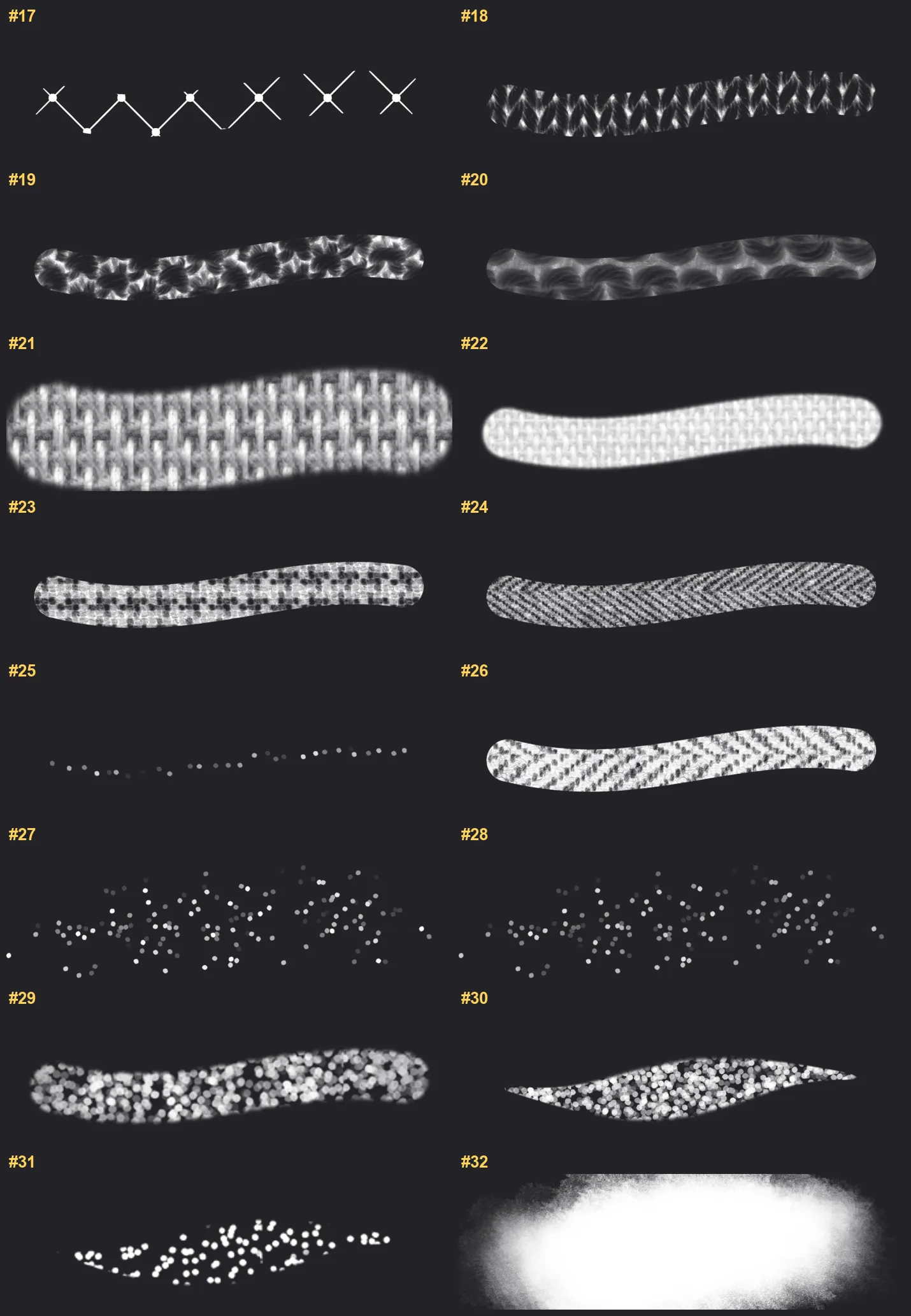 Fashion Brush Builder Procreate brushes overview sheet 2
