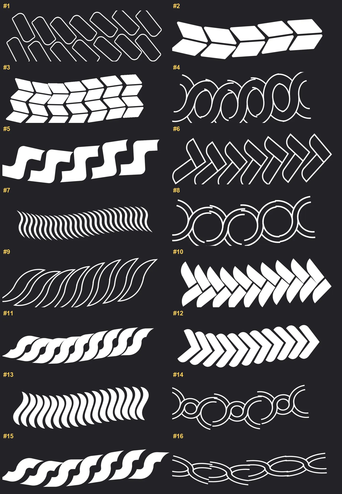 Fashion Chains Procreate brushes overview sheet 1