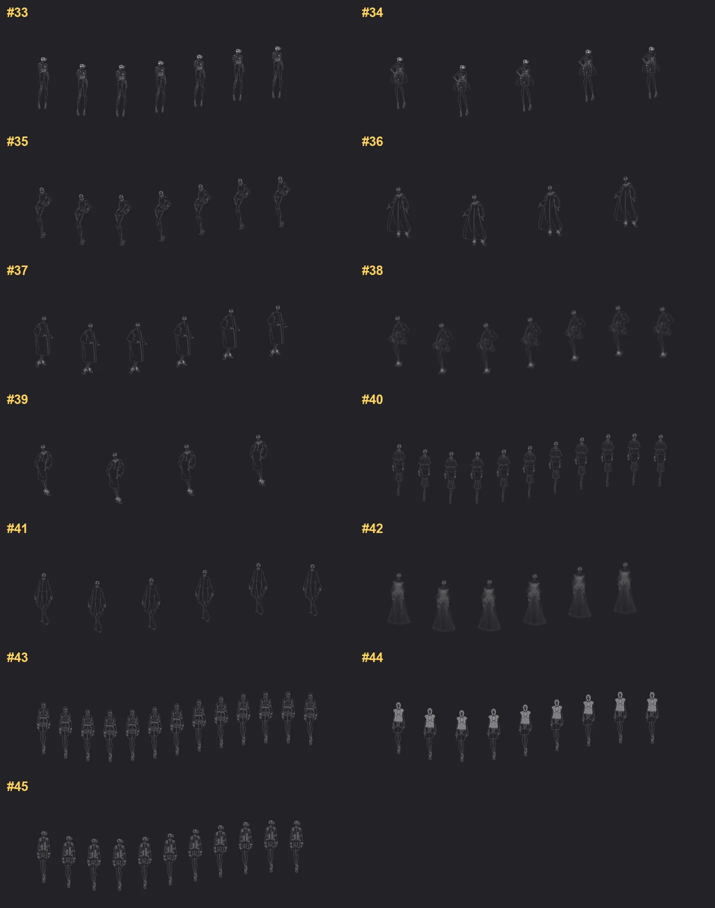 Fashion Draft Procreate brushes overview sheet 3