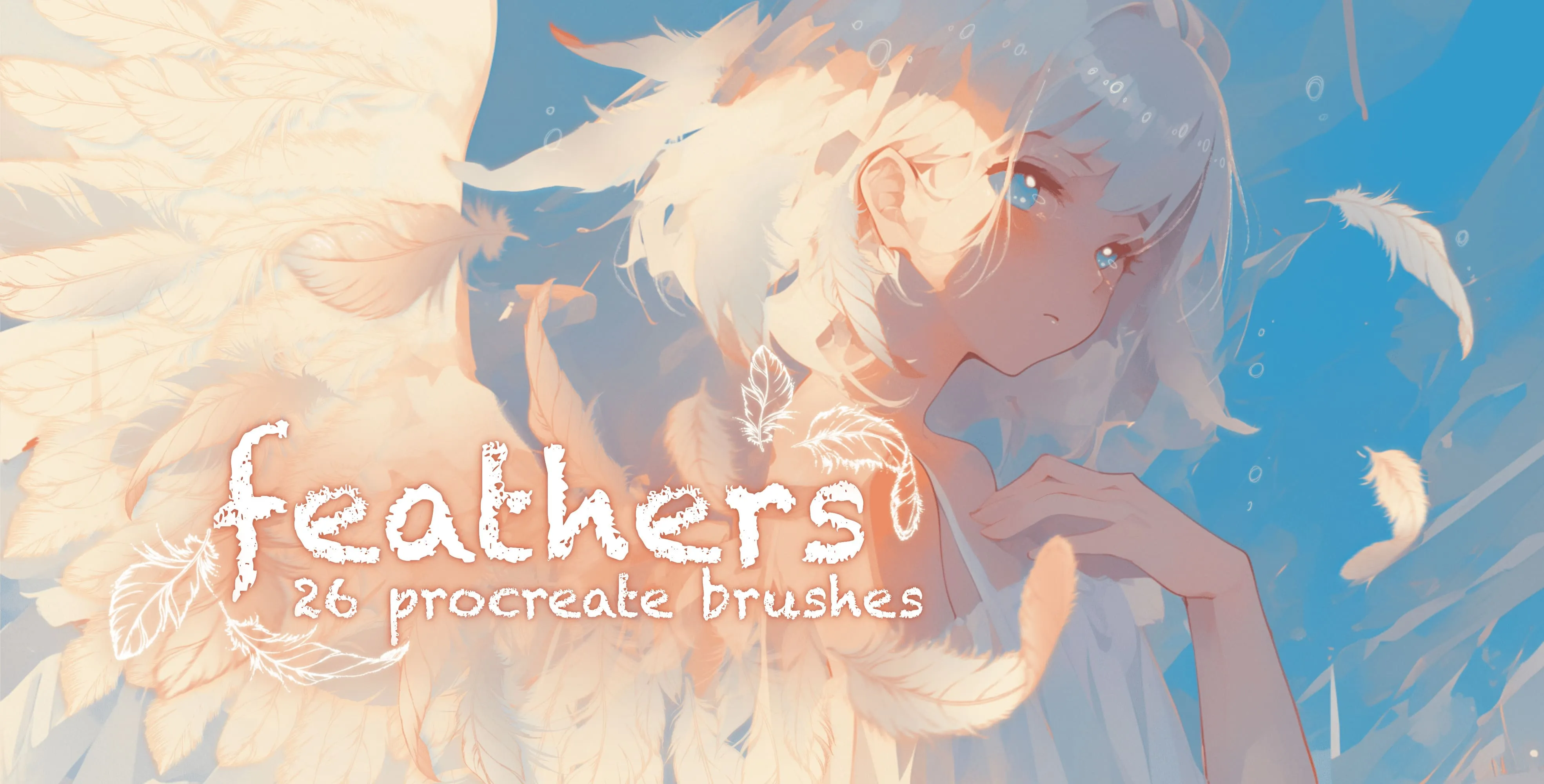 Feathers Procreate brush set — 26 brushes, animal & texture
