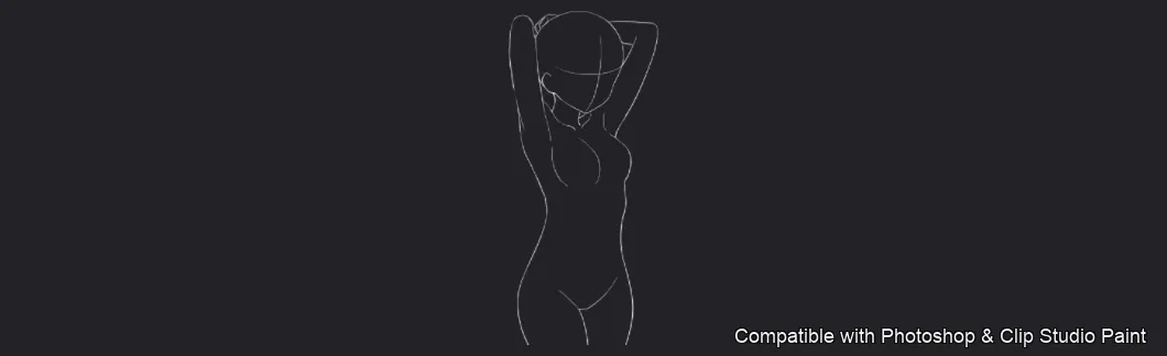 Figure Pose Flow brush 30 of 42 — Photoshop & Clip Studio Paint .abr preview