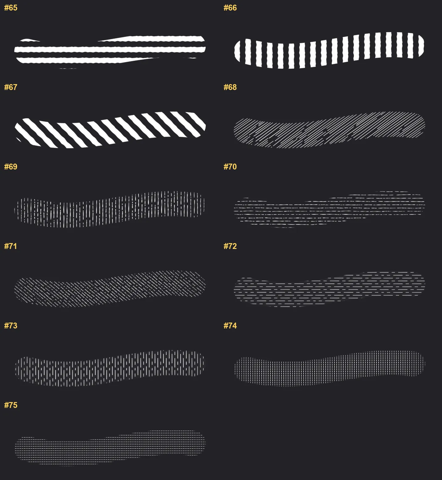 Fine Liner Procreate brushes overview sheet 5