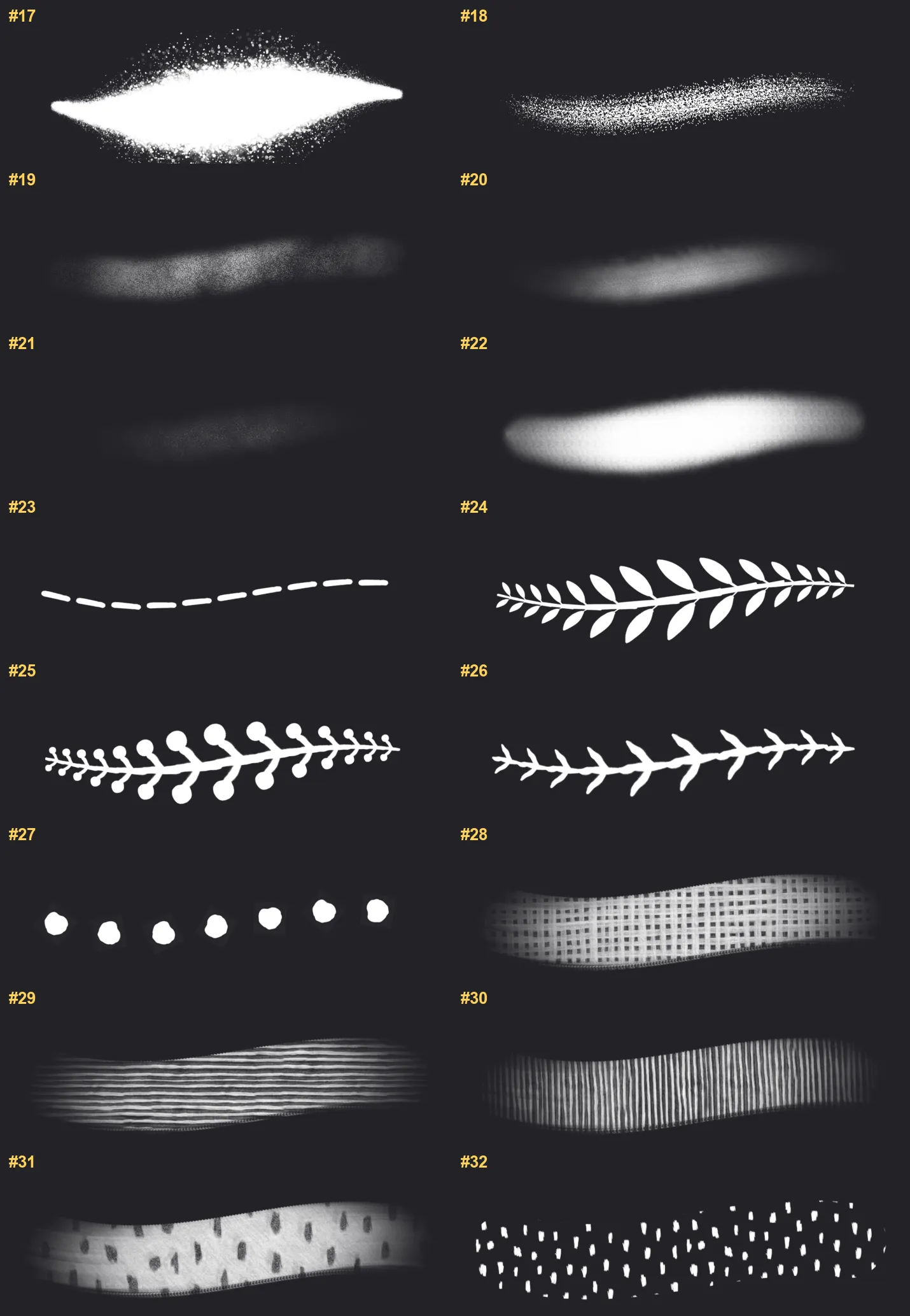FineArt Procreate brushes overview sheet 2