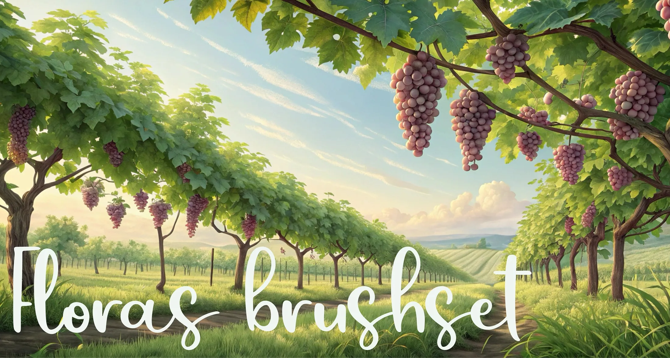 Floras Brushset Procreate brush set — 77 brushes, landscape & flowers