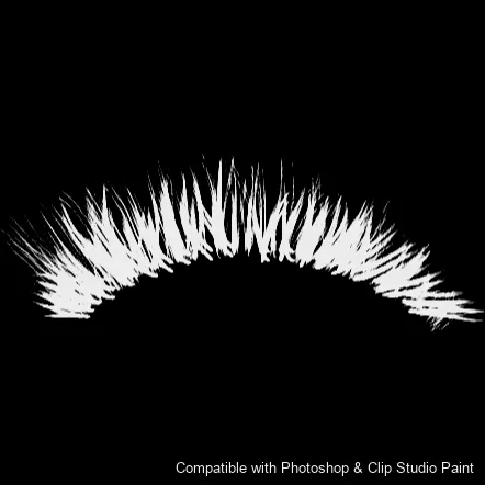 Flutter Lashes brush 28 of 46 — Photoshop & Clip Studio Paint .abr preview
